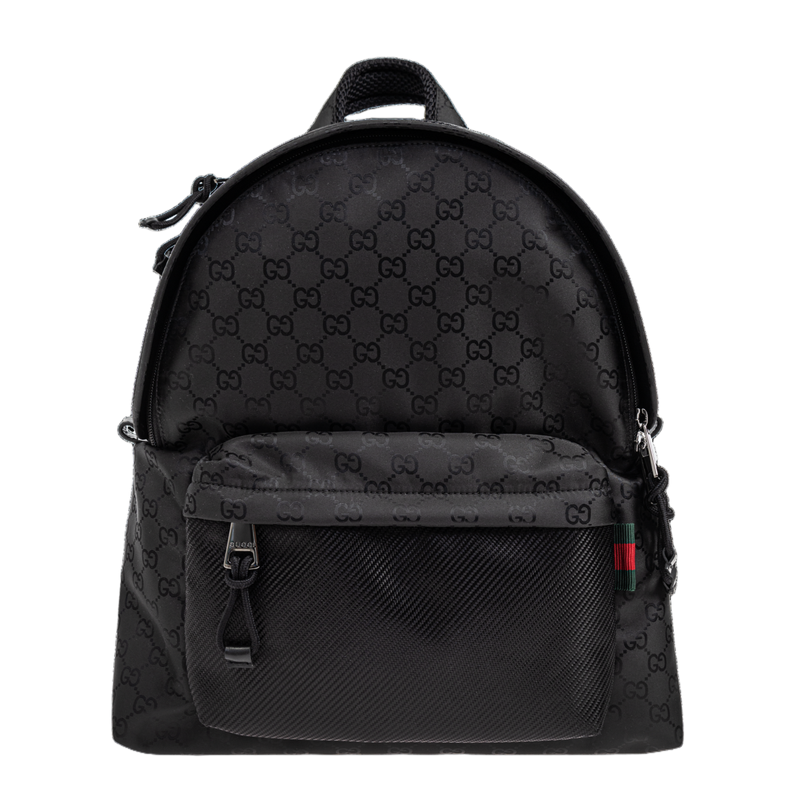 GG Emblem Medium Nylon Backpack - Black