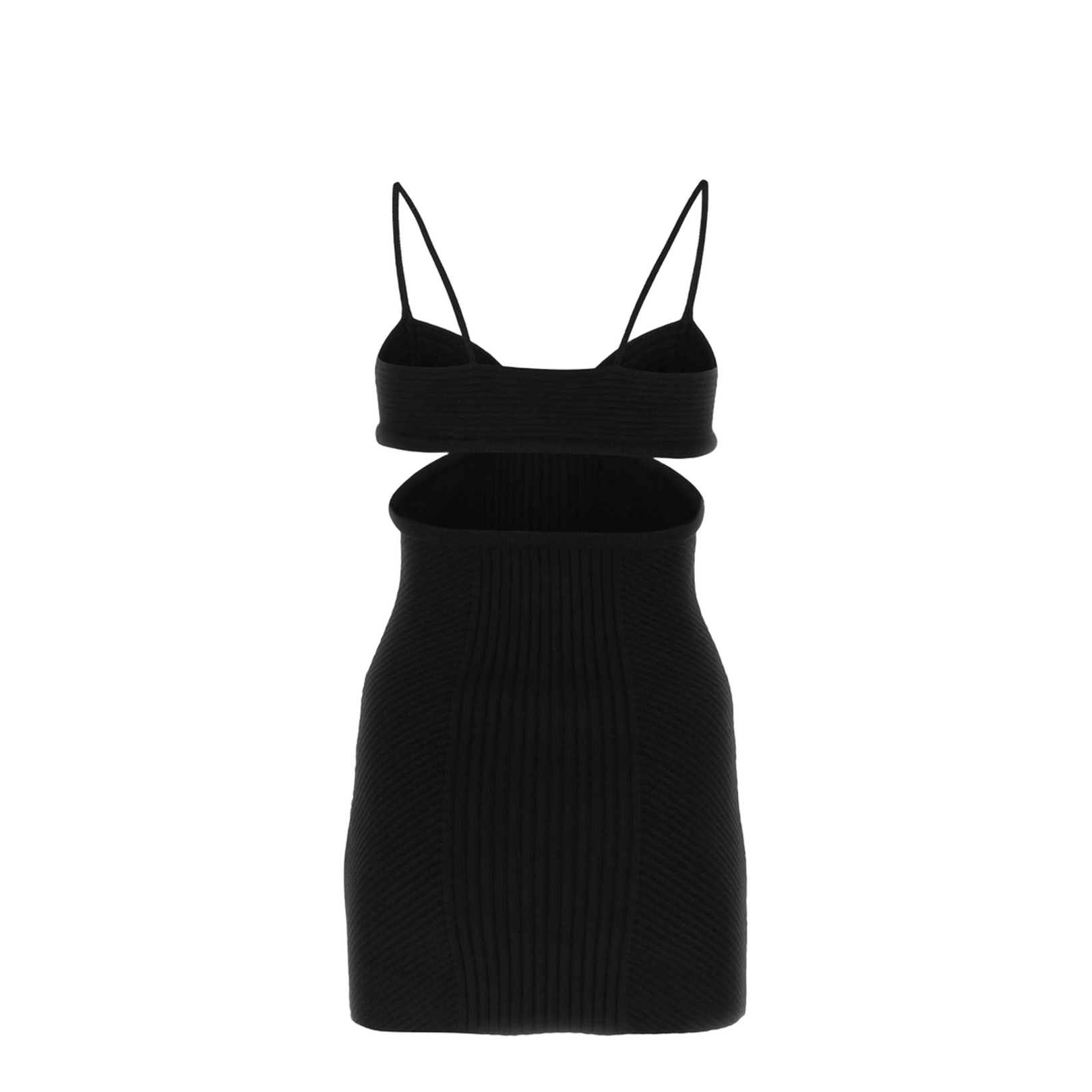 Black Cut Out Ribbed Mini Dress