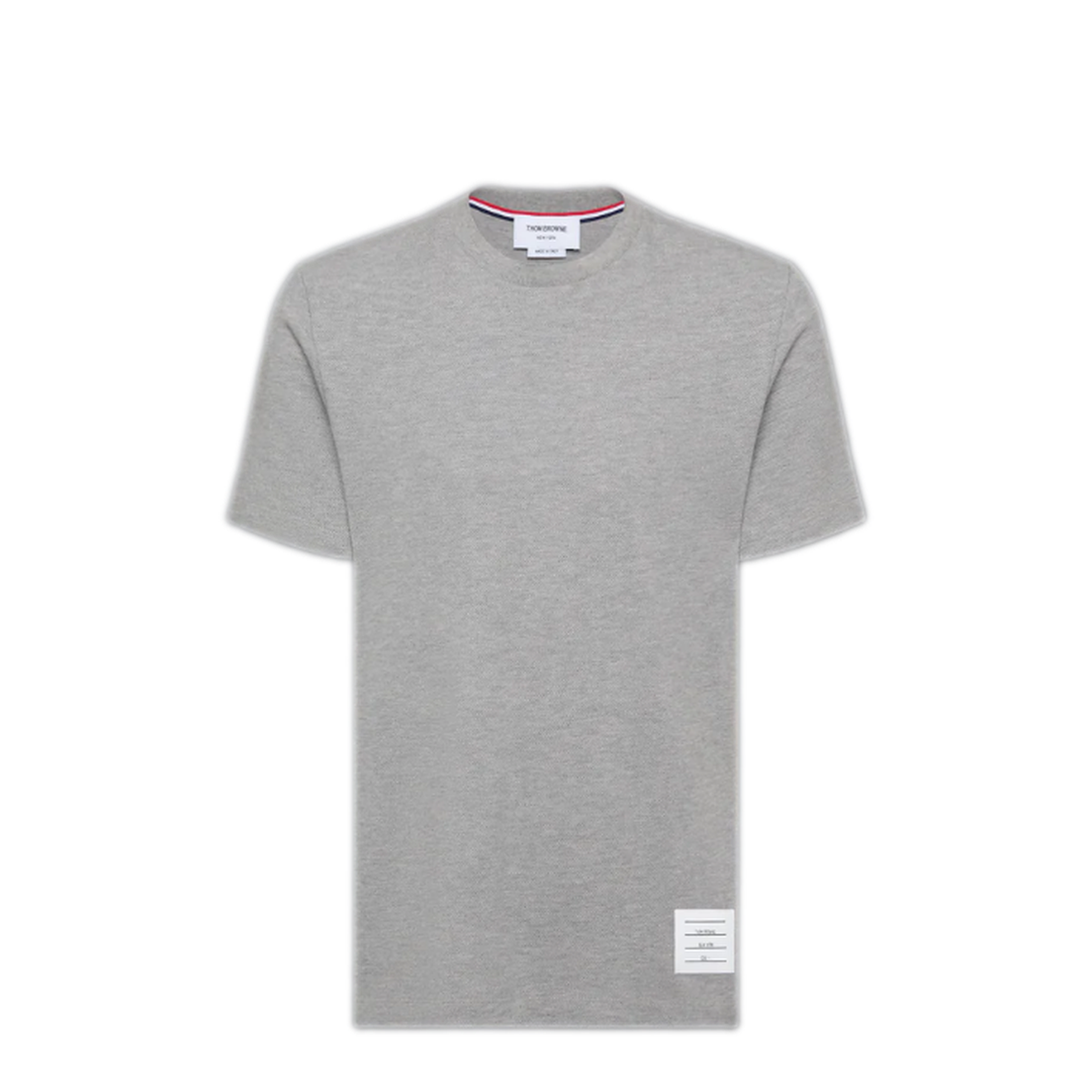 MAYFEYR - Thom Browne - Short Sleeve Tee With Engineered 4 Bar Stripe In Classic Pique - MJS123A00050055