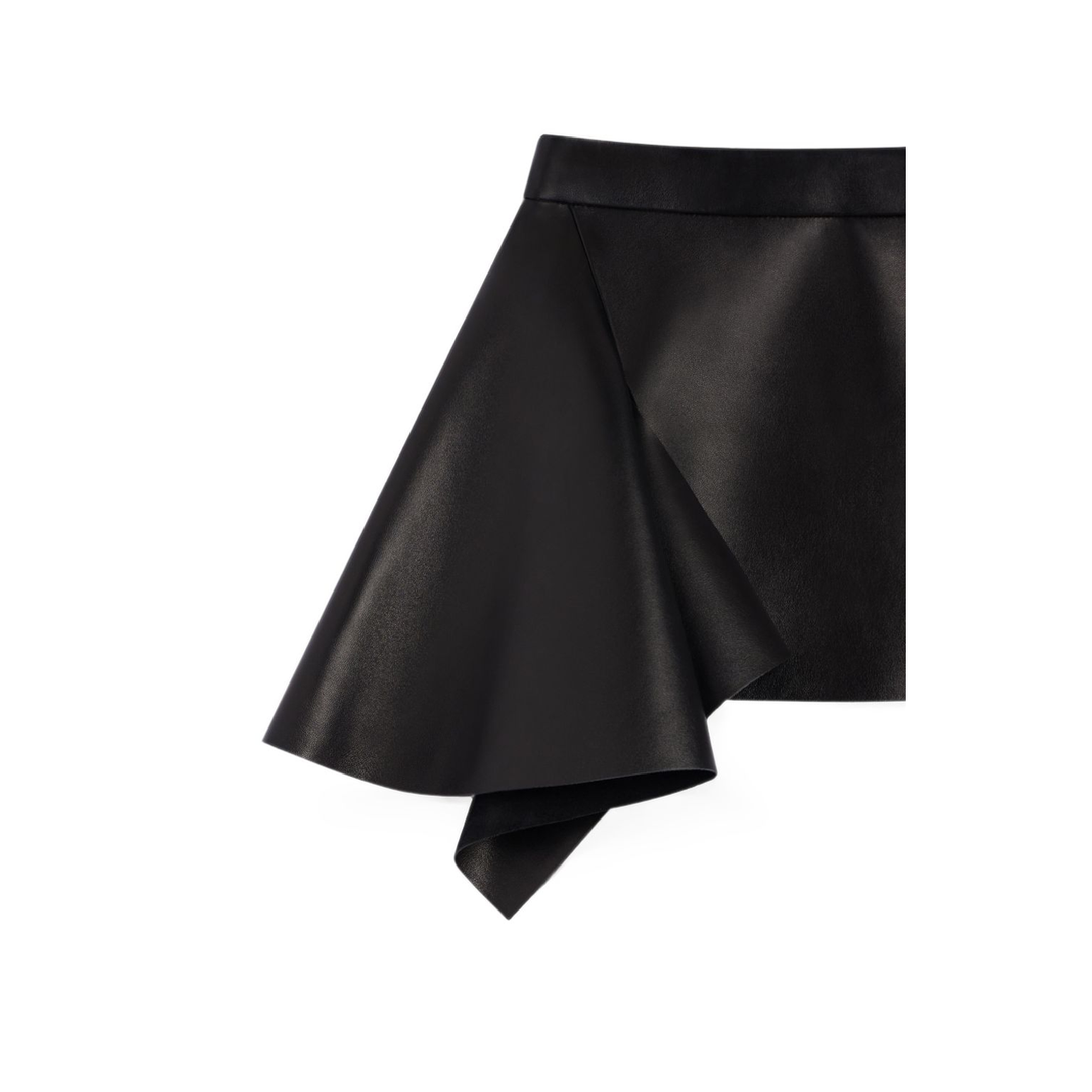 MAYFEYR - Givenchy - Black Leather Asymmetric Skirt - BW414R61ZX001