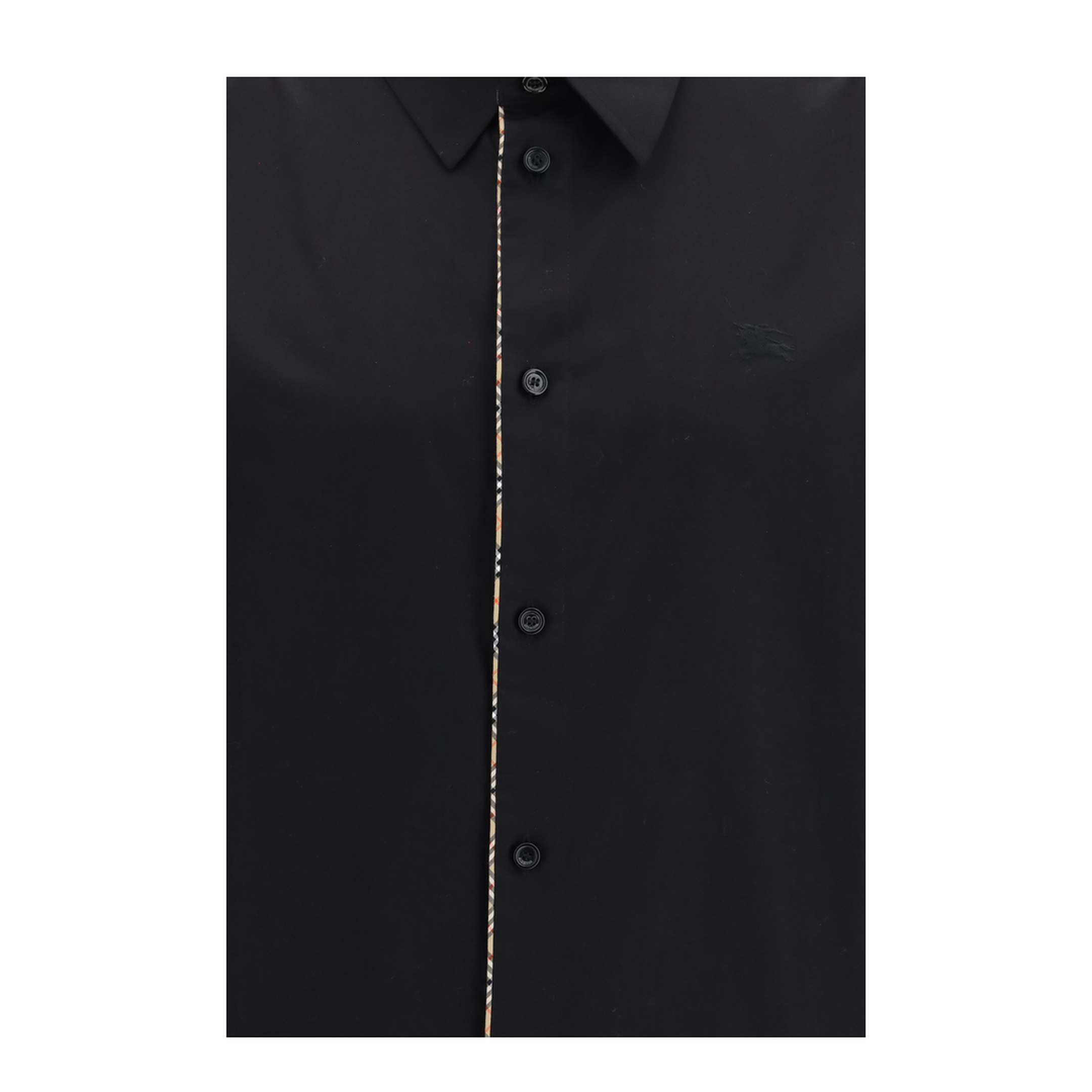 MAYFEYR - Burberry - Cotton Shirt With Check Trims - 8127275