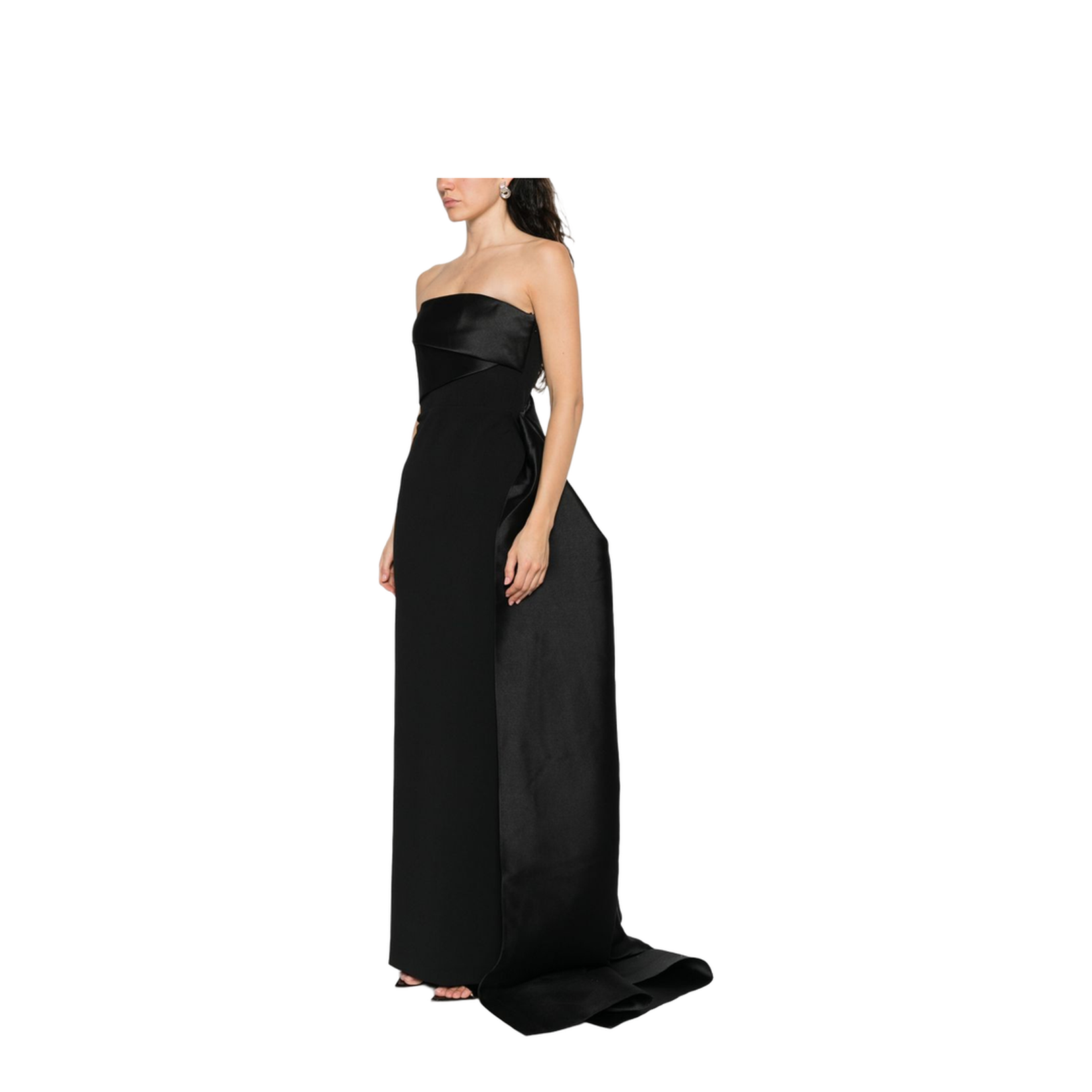 Black Asymmetric Design Long Sleeve Dress