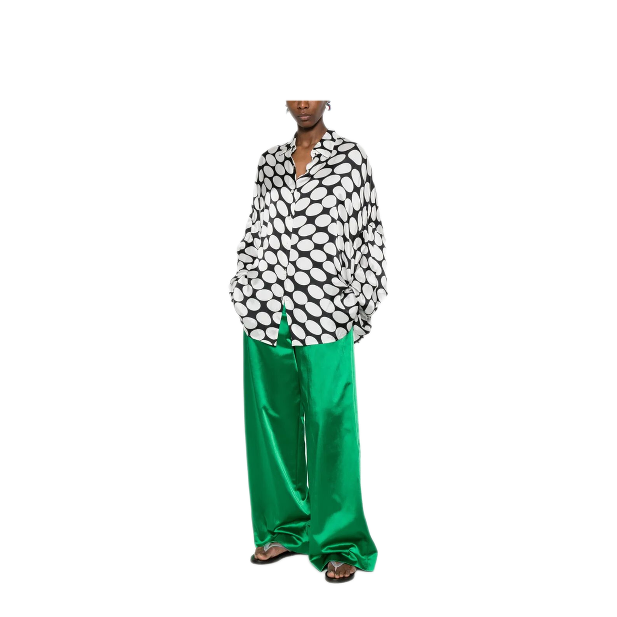 MAYFEYR - Dries Van Noten - Casia Viscose Shirt With Large Polka Dot-Motif - 0107003017900