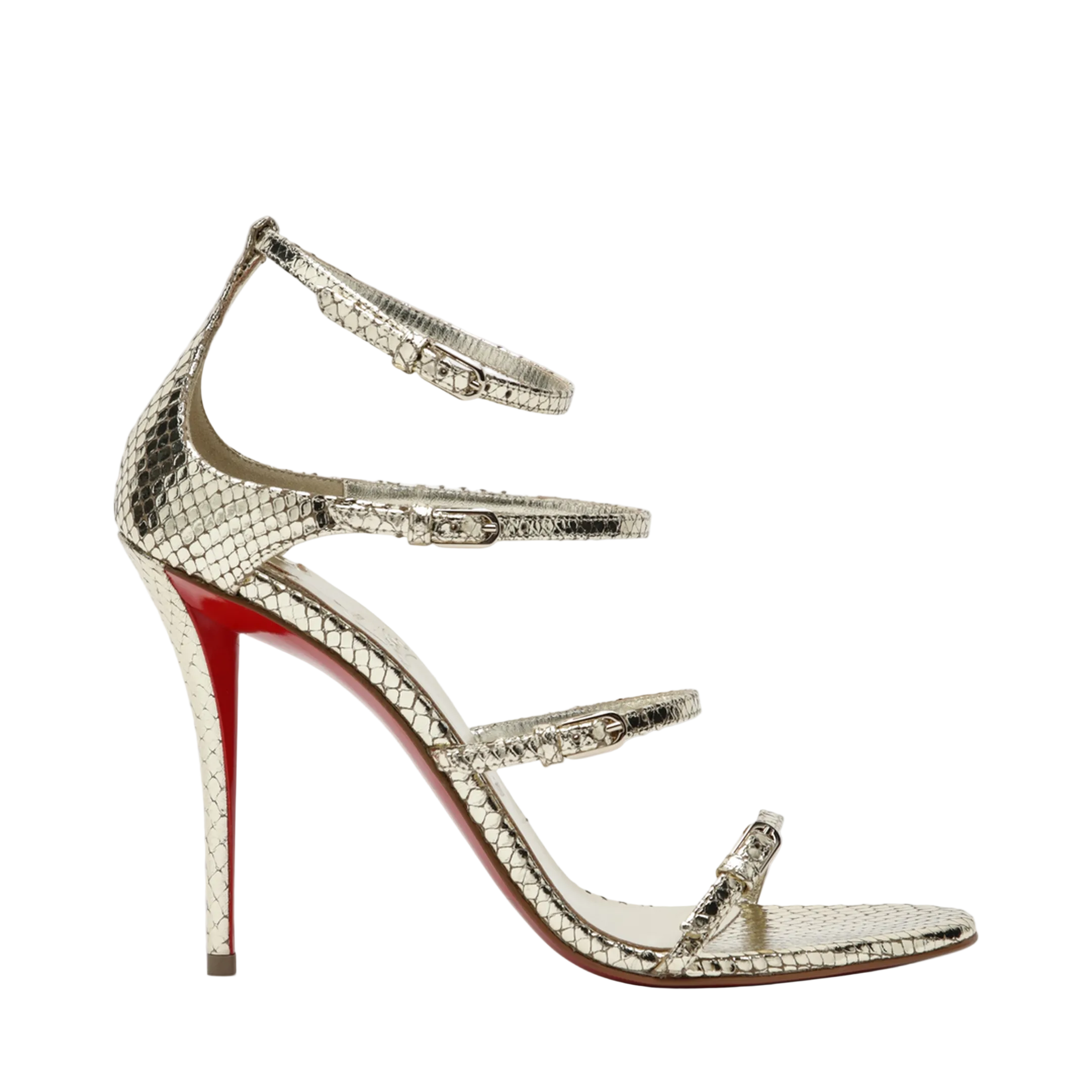 MAYFEYR - Christian Louboutin - Gold Leather High Sandals - 1260501LEG415