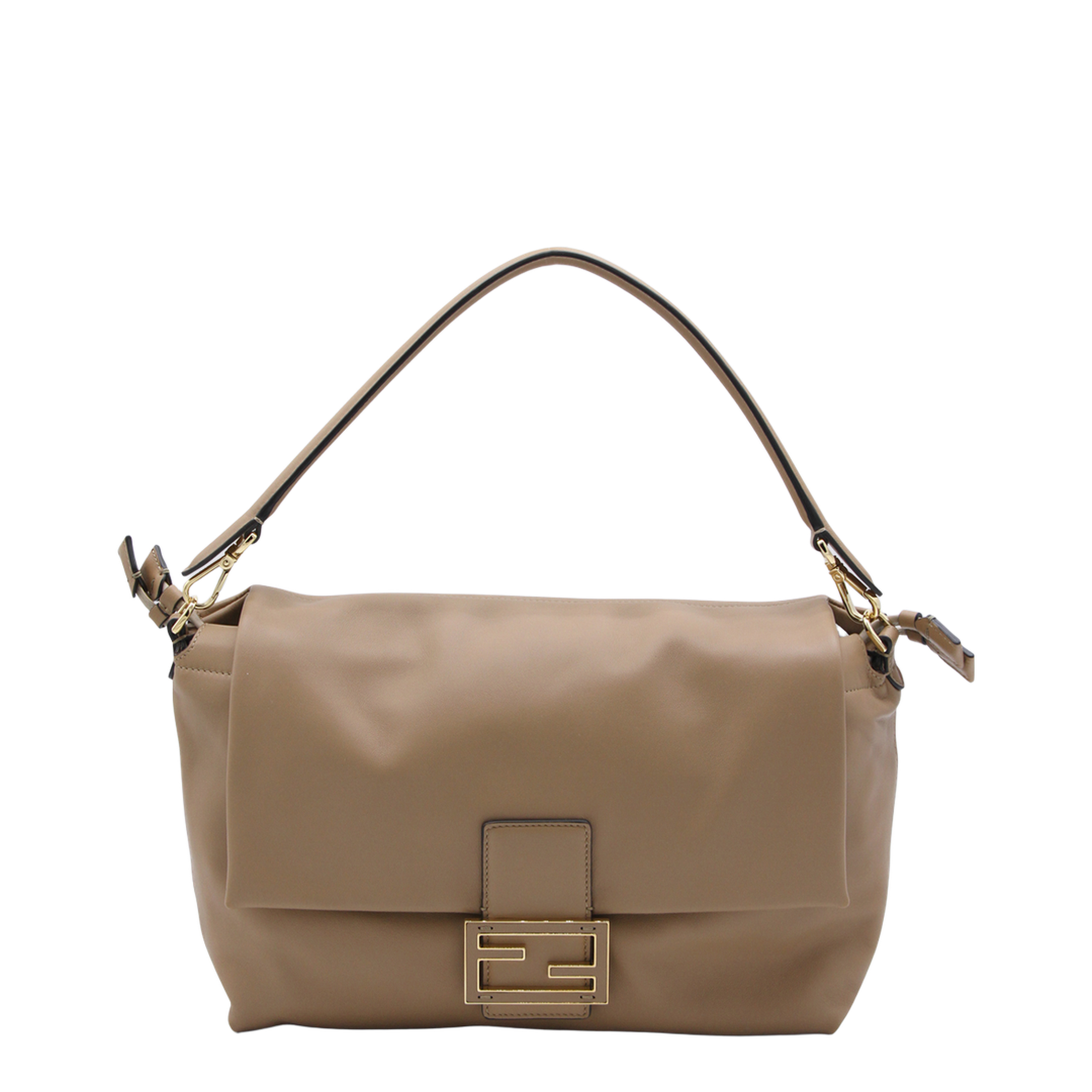 Baguette Large Leather Top Handle Bags - Brown