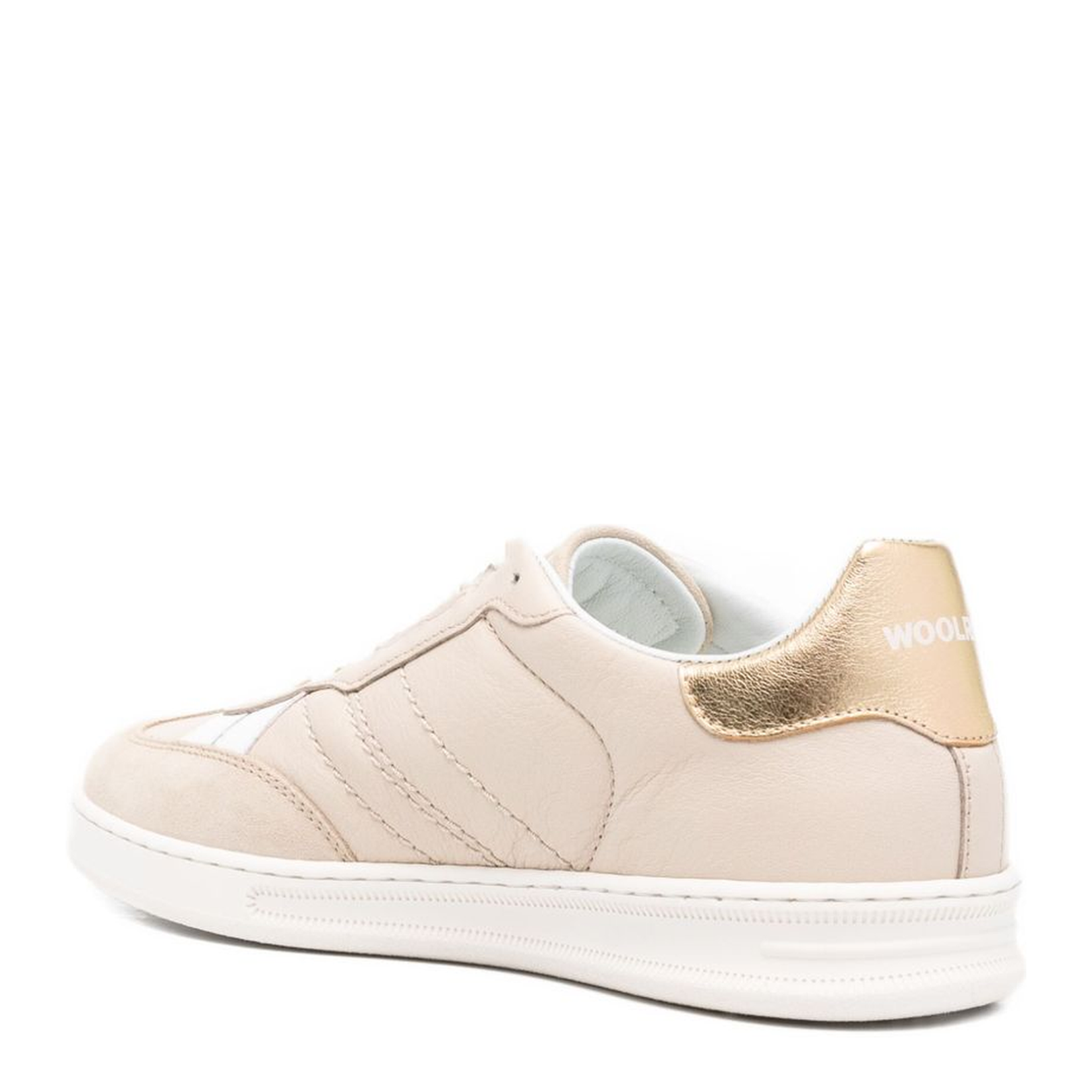 Calf Leather Sneakers with White Stripe Powder