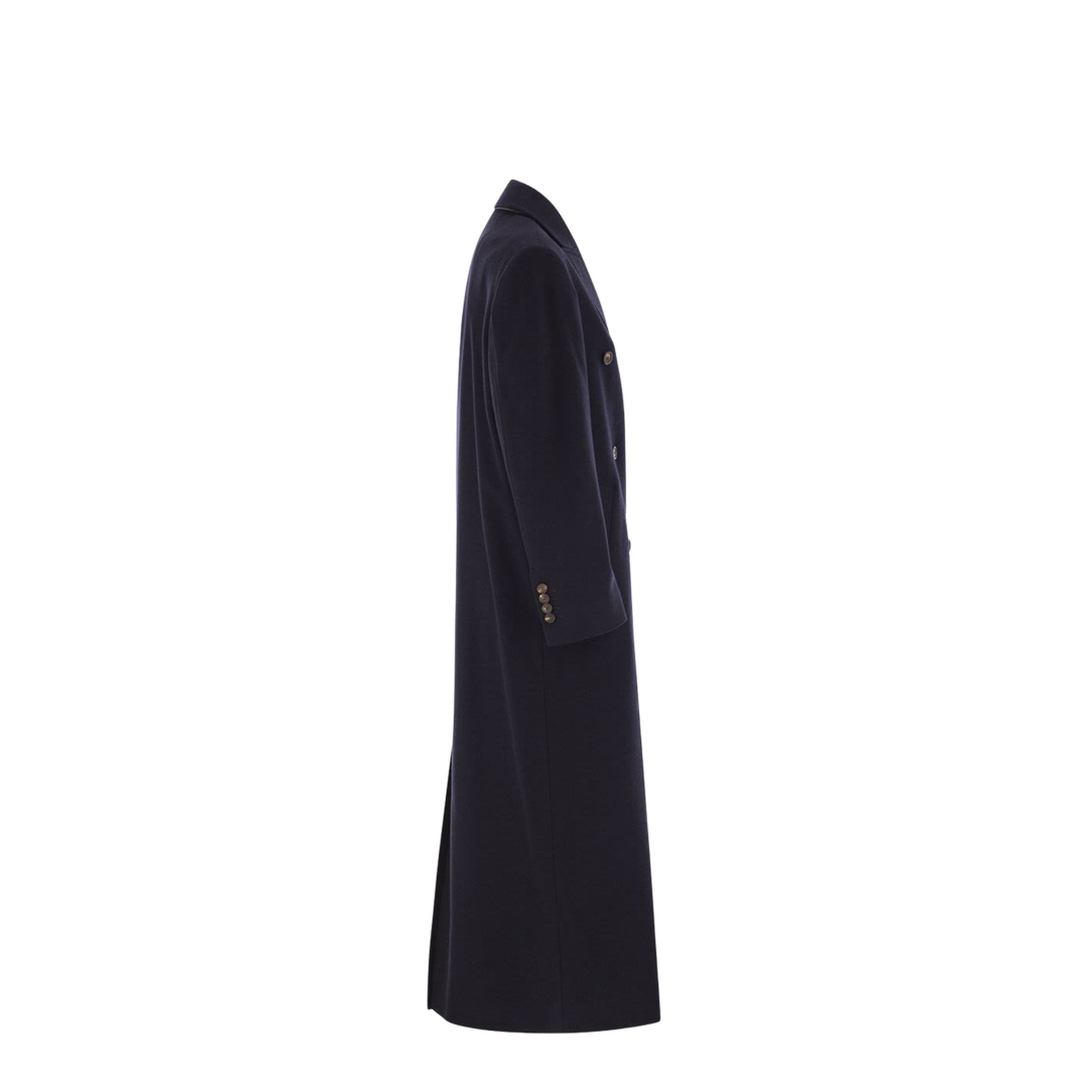 Long Double Breasted Coat Black