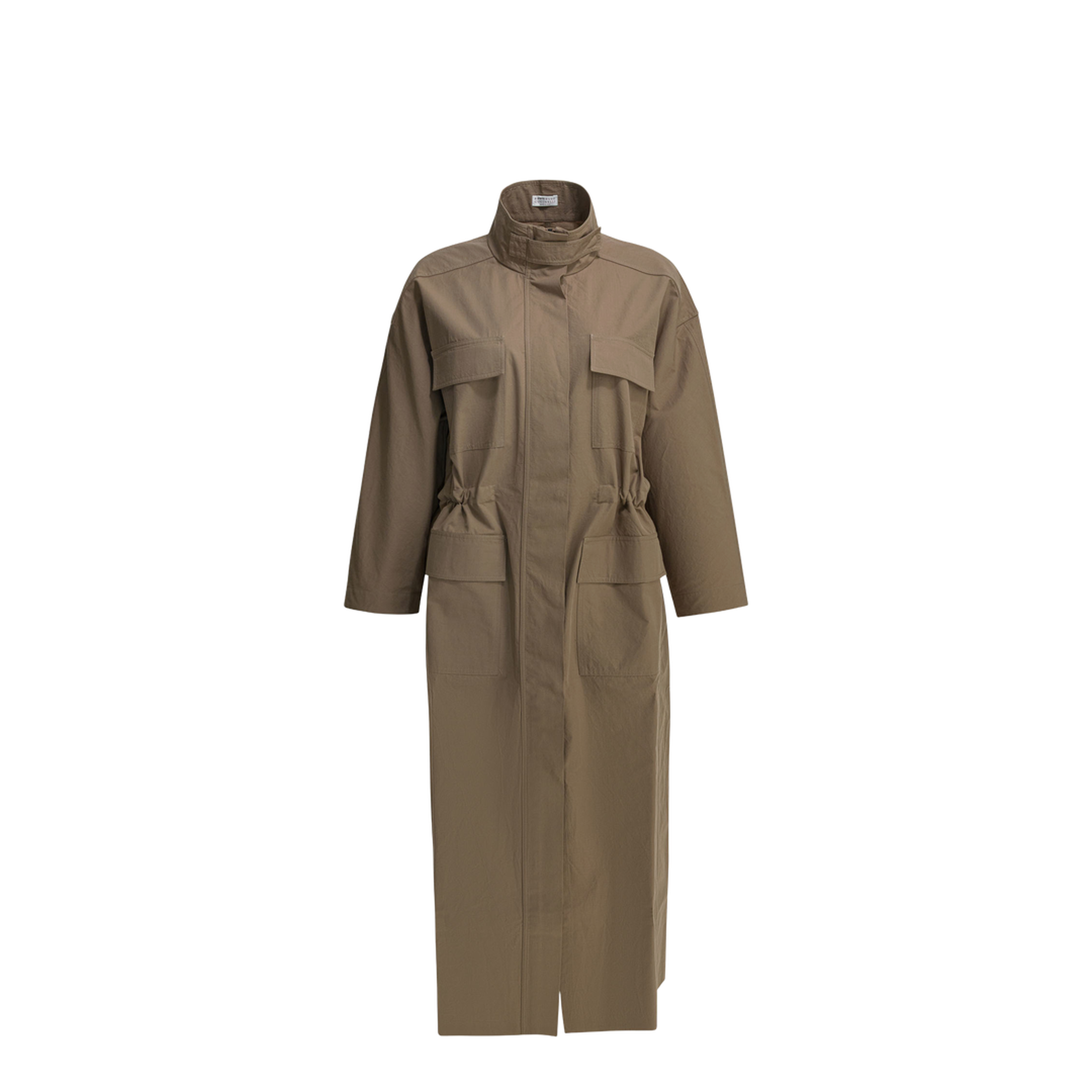 Cotton Trench Coat Brown