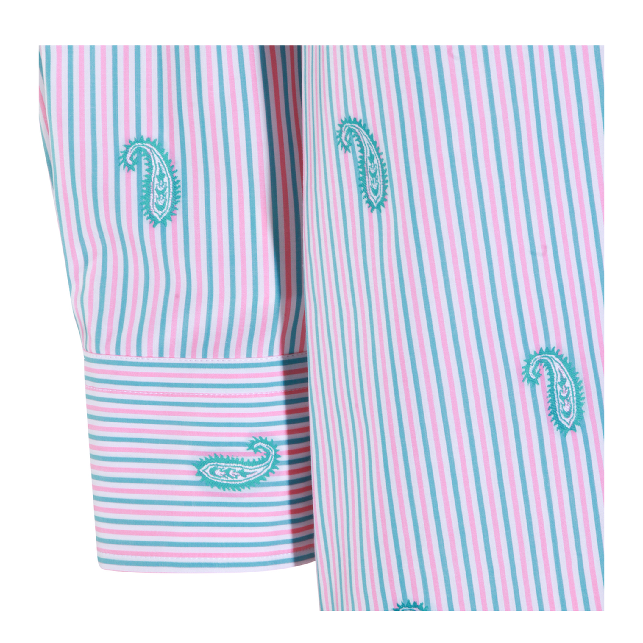 Striped Fil Coupé Paisley Cotton Jacquard Shirt - Pink