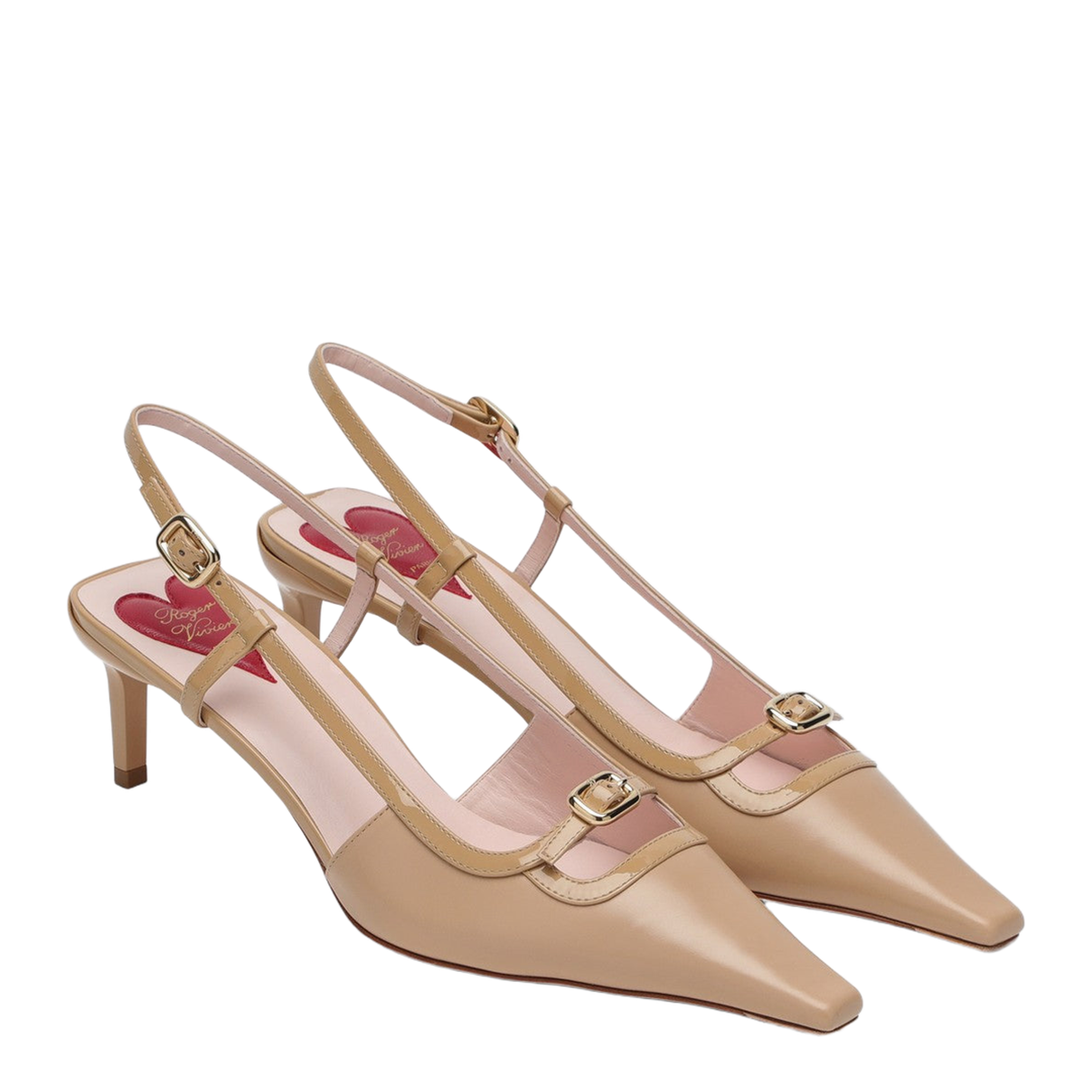 Desert leather décolletés Slingback Viv' Canard