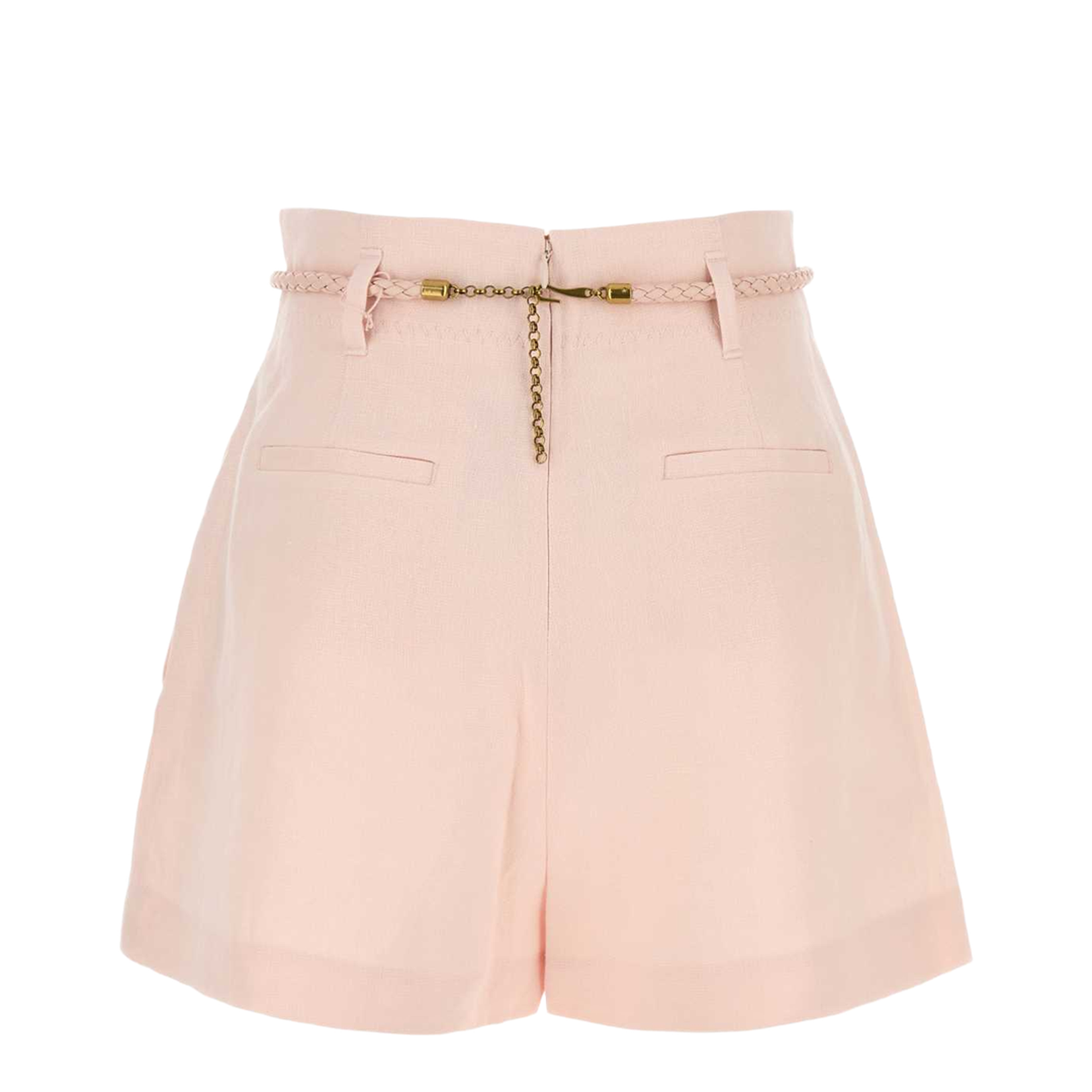 Pastel Pink Linen Crush Shorts