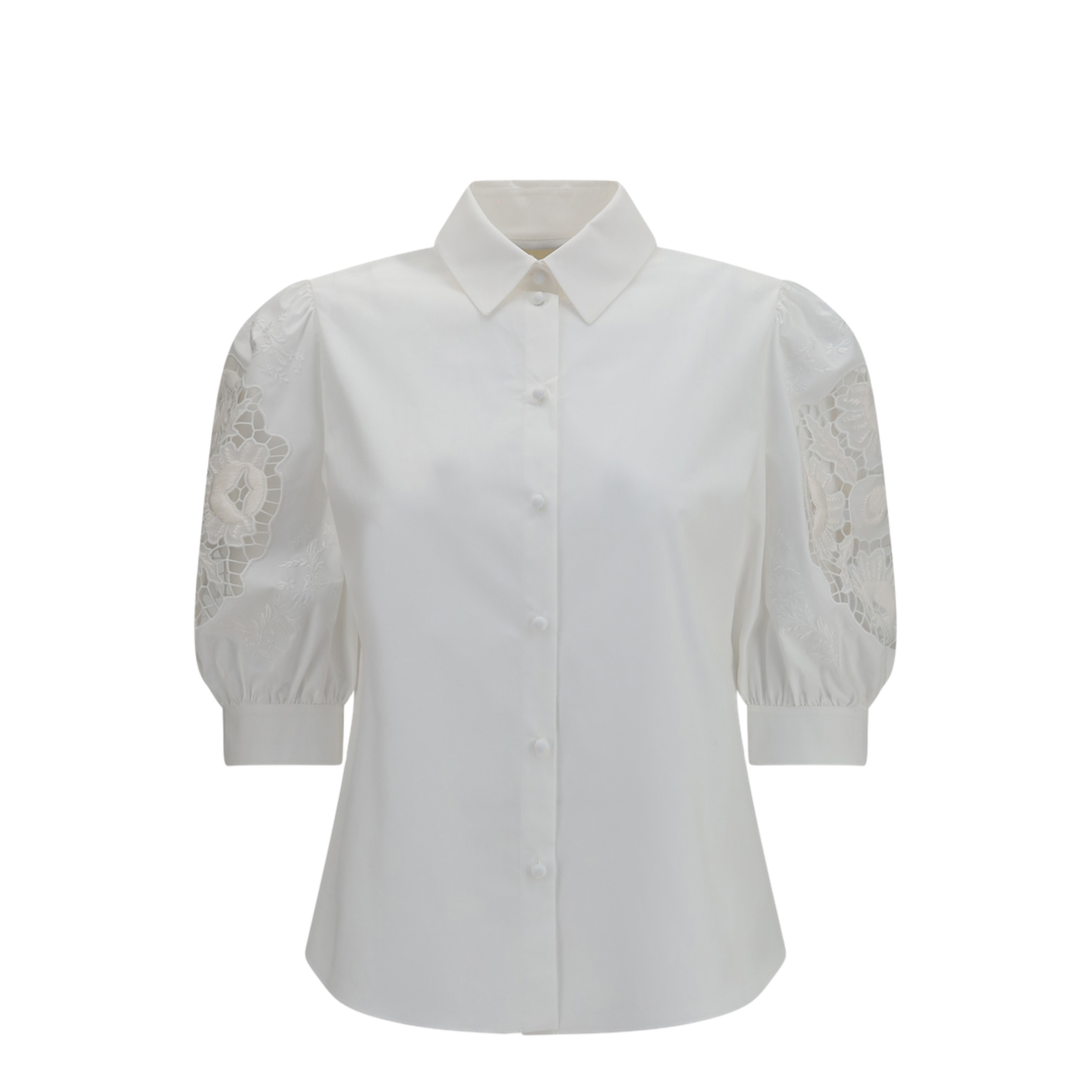 MAYFEYR - Valentino - Shirt With Sangallo Lace Sleeves - 9B3AA0H65A6