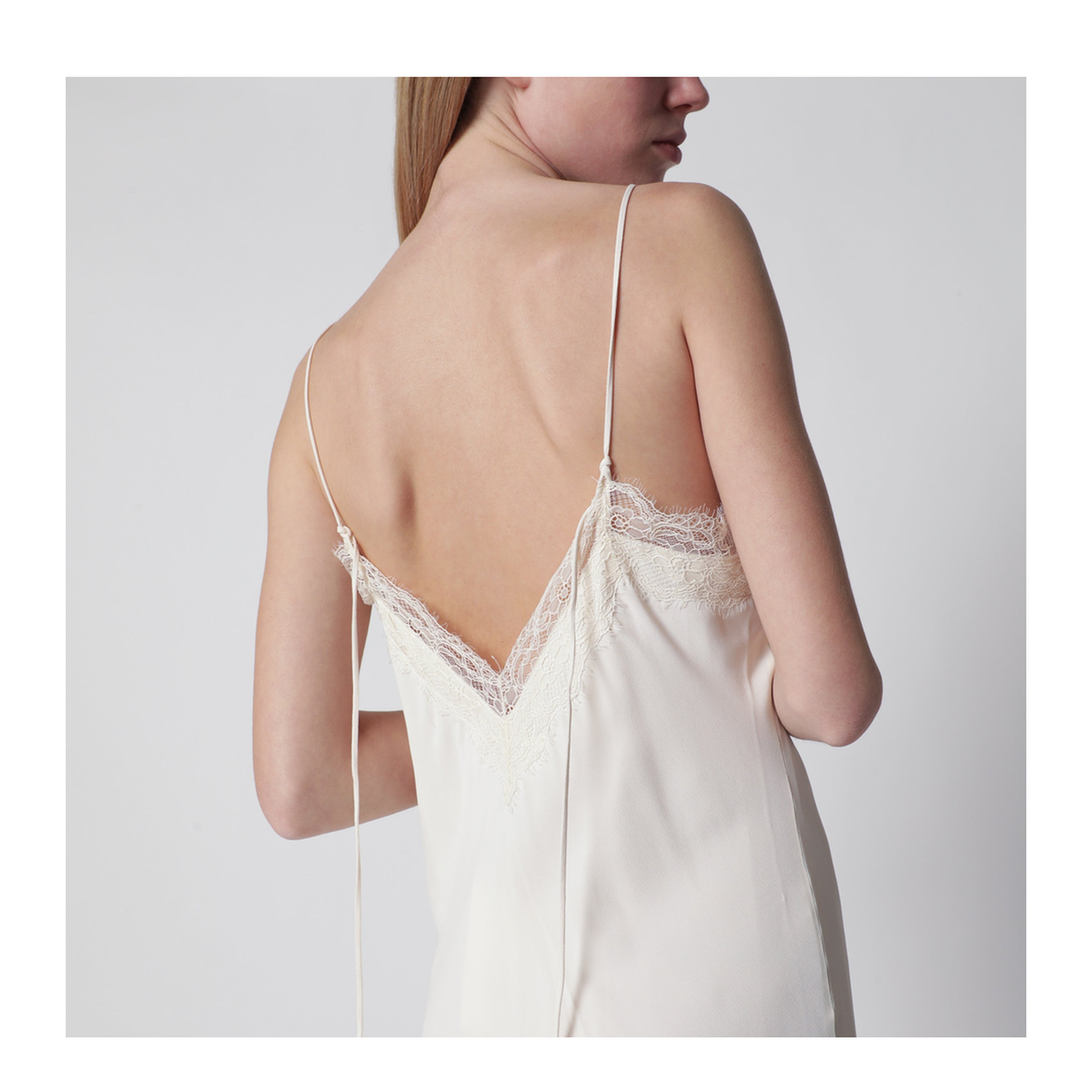 MAYFEYR - Róhe - White Silk And Lace Slip Dress - 419-33-267PL112