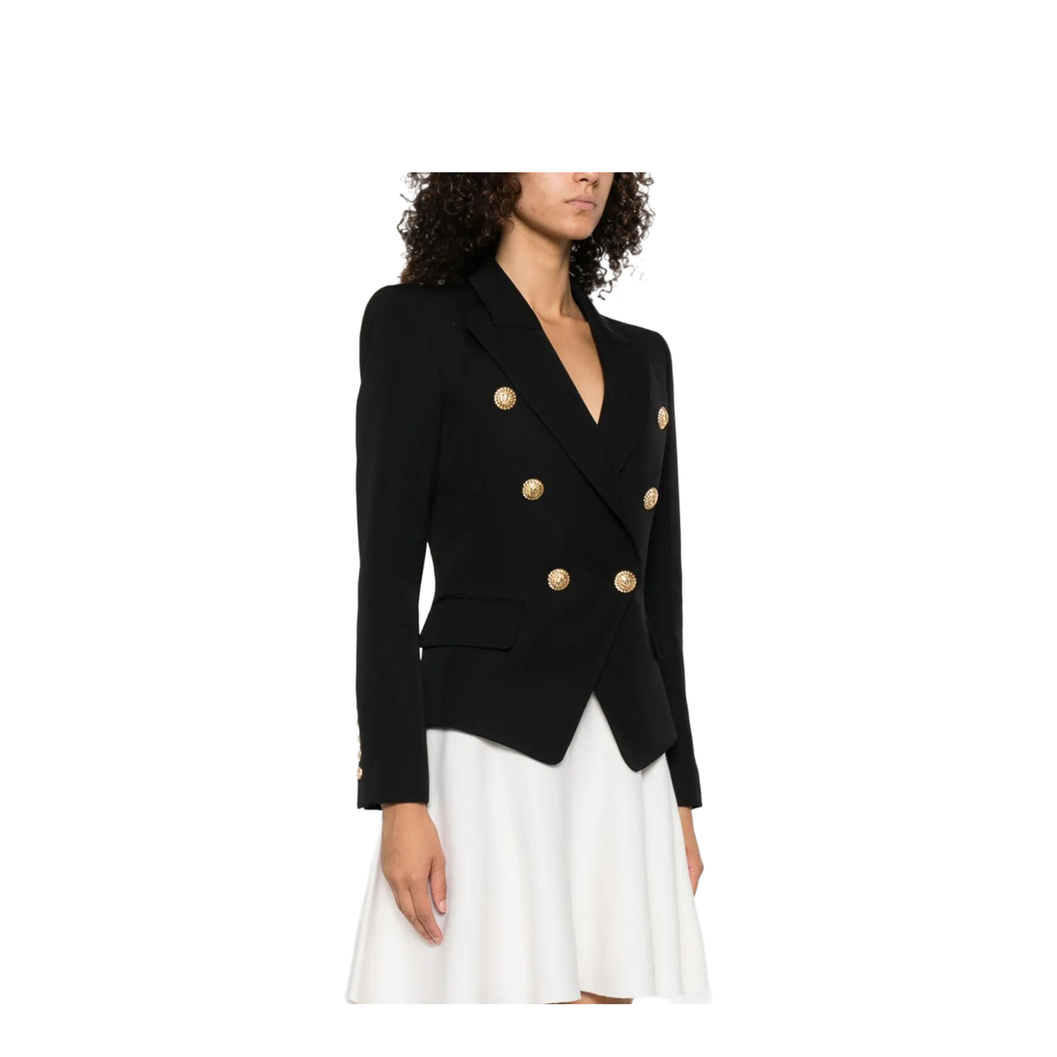 MAYFEYR - Balmain - Double-Breasted Wool Fitted Jacket - FF1SI505WC09