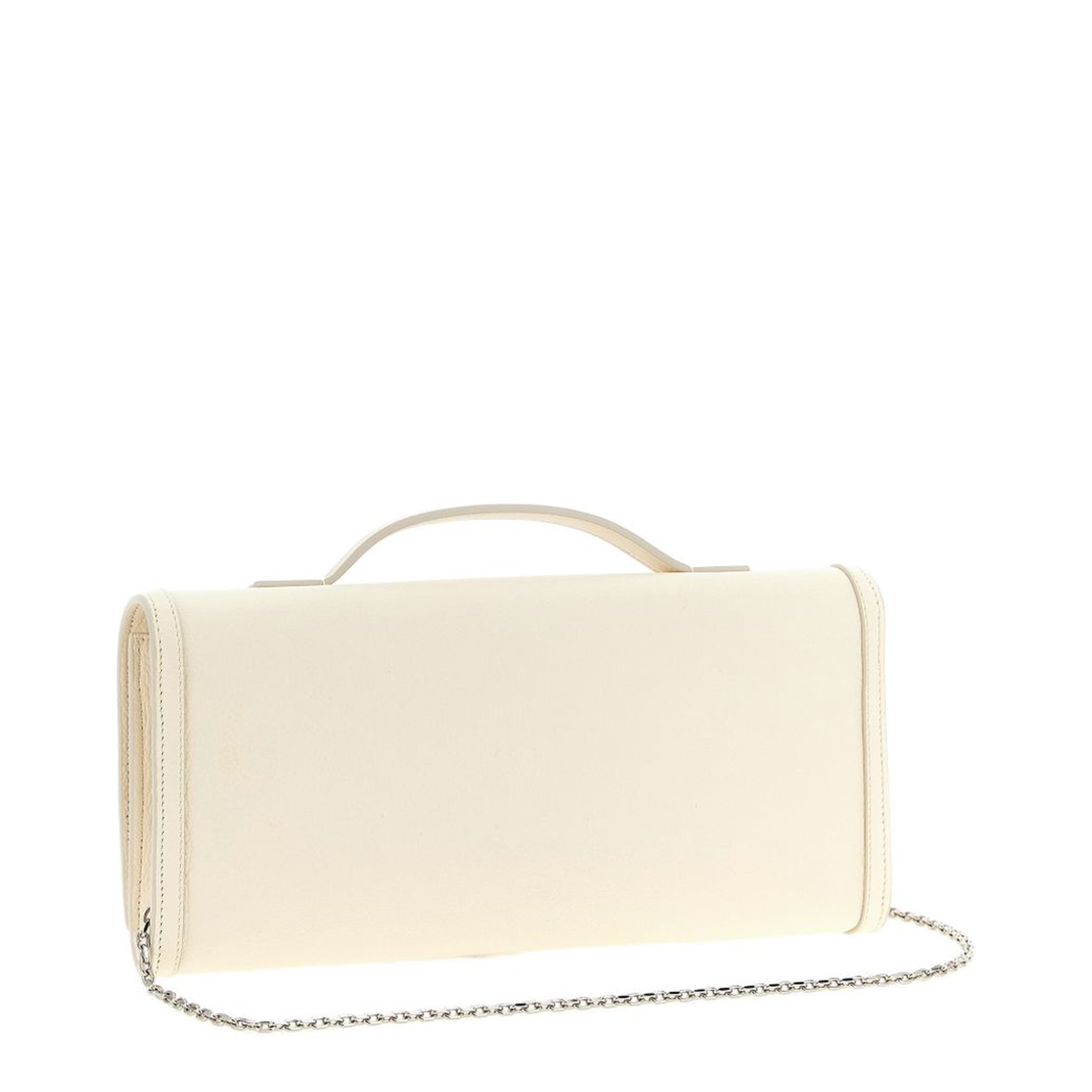 Belle Vivier Clutch - Ivory/White