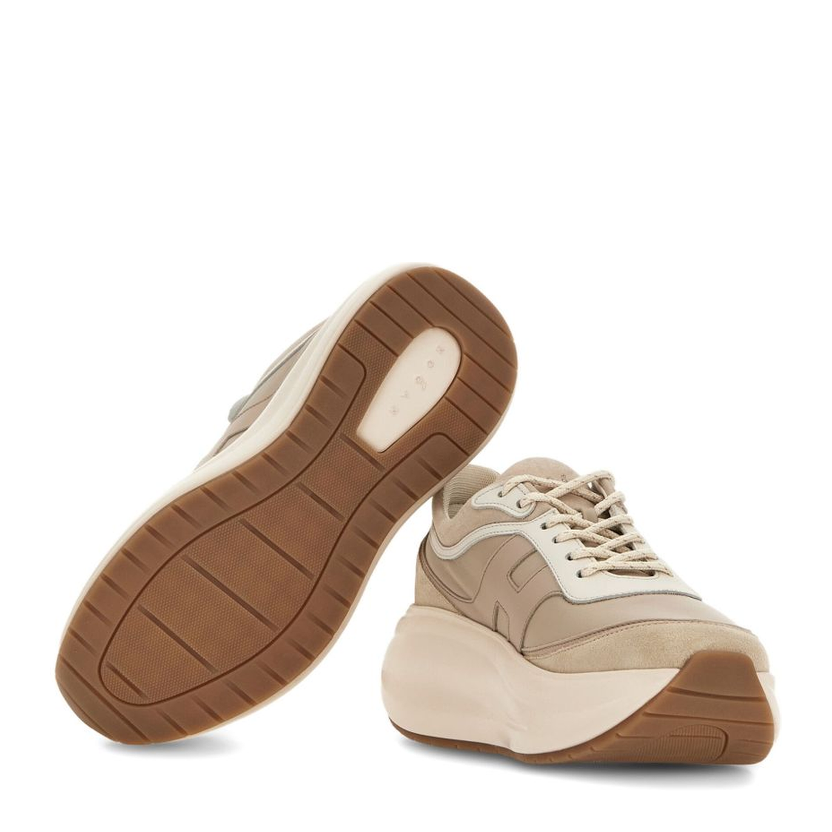 Beige Front Lace-Up Fastening