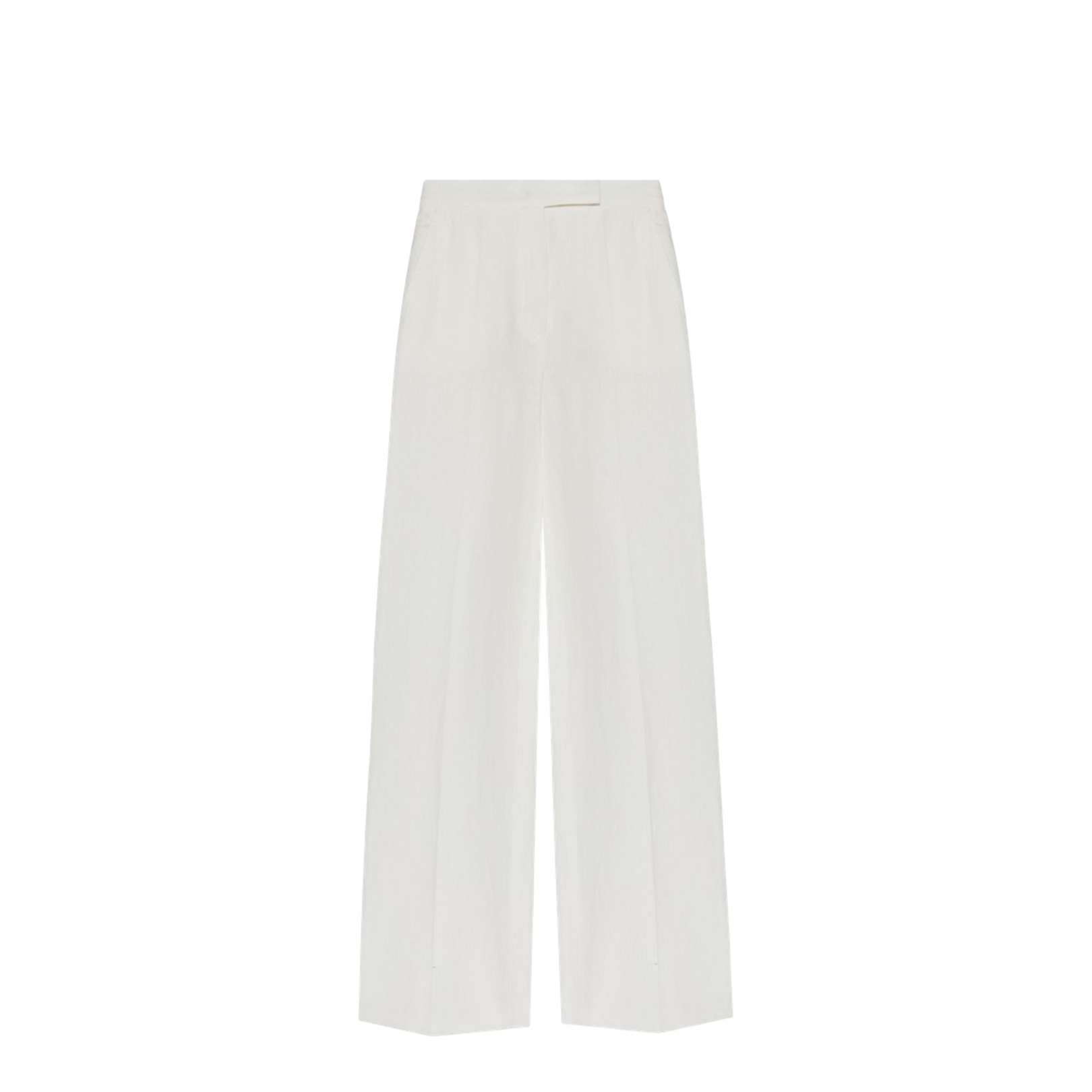 White Linen Wide-Leg Trouser