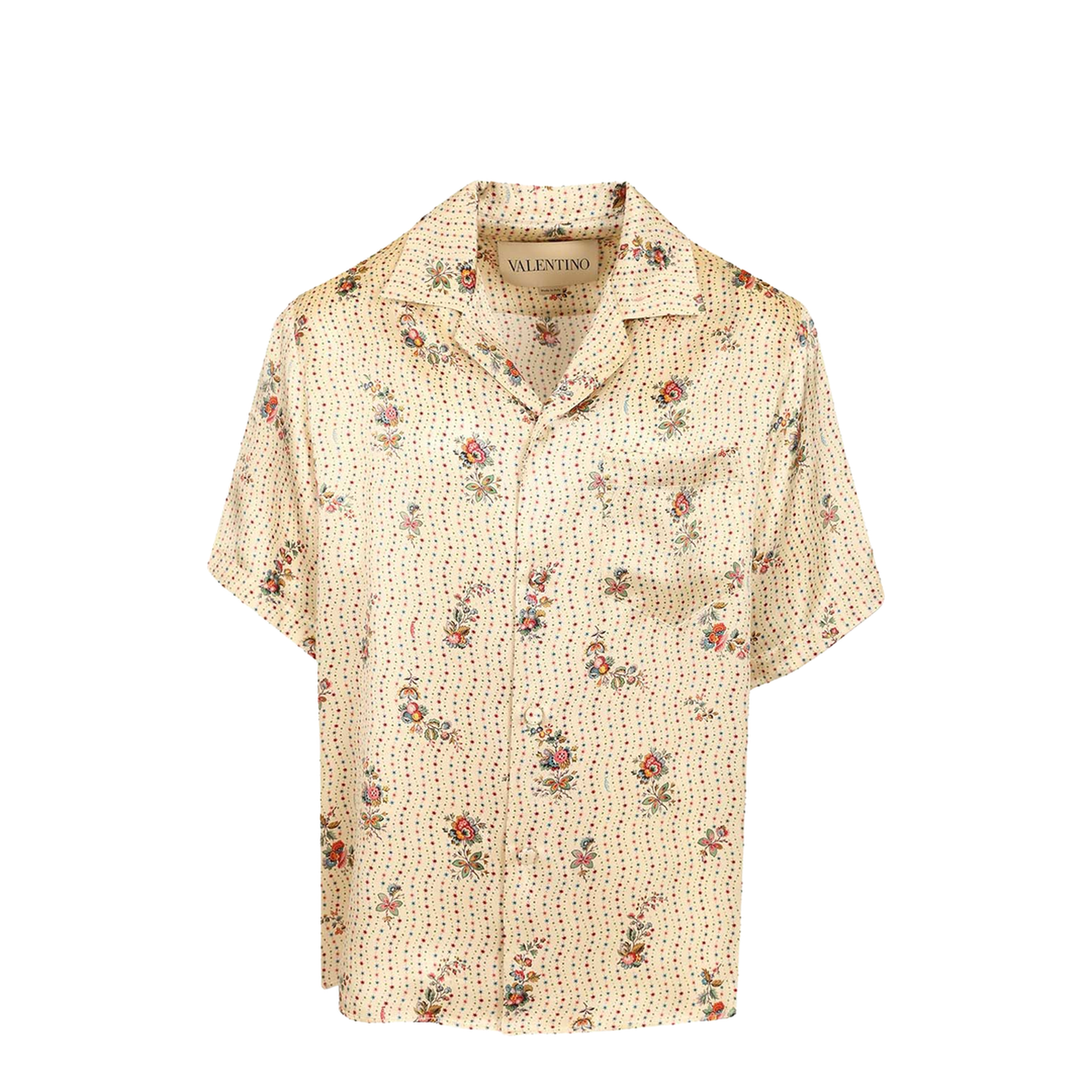 Bowling Shirt Satin Papier Floral