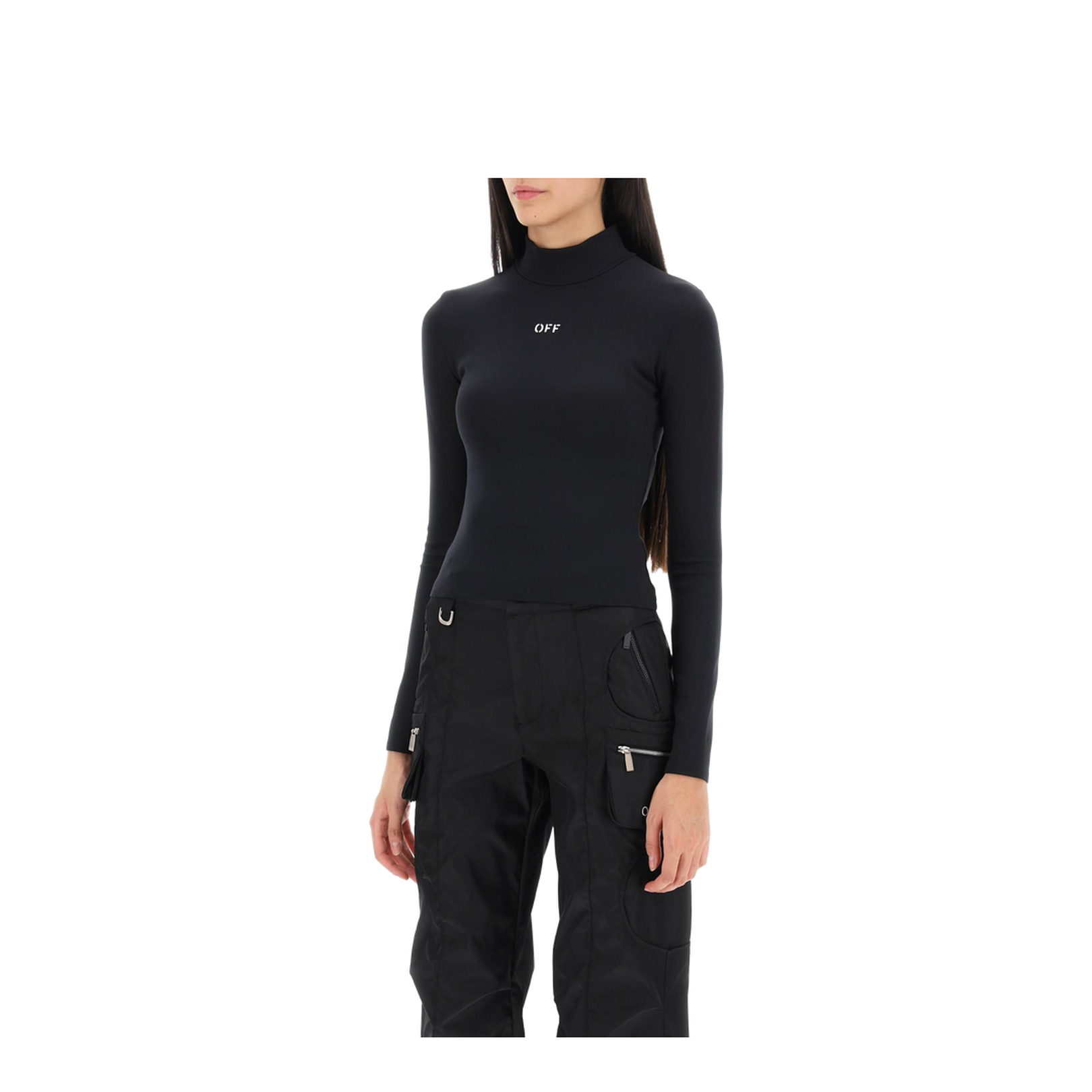 Stretch Jersey Crop Top with Logo