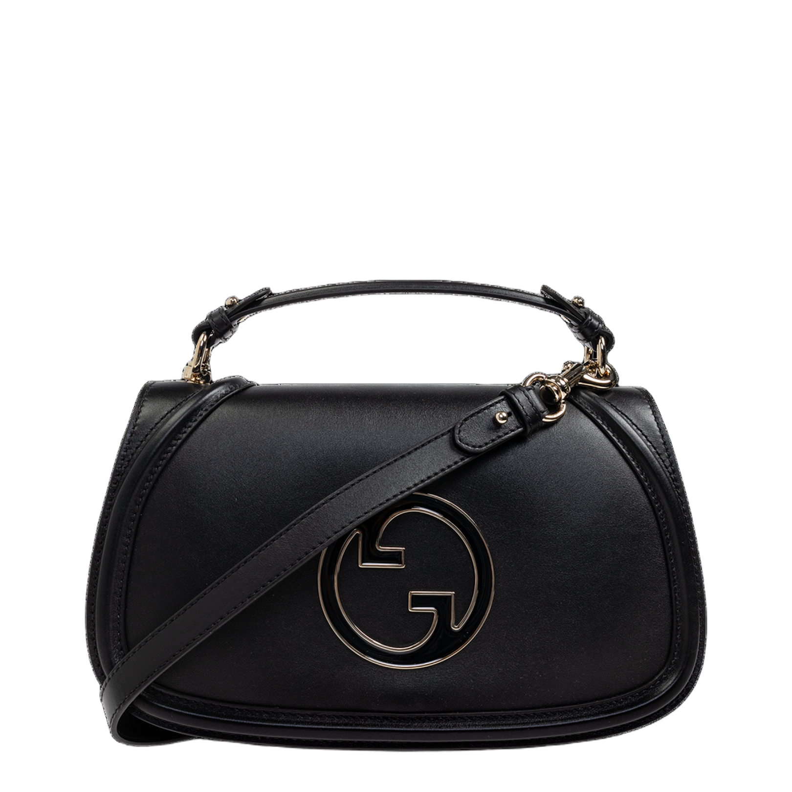 Blondie Large Leather Top Handle Bag - Black