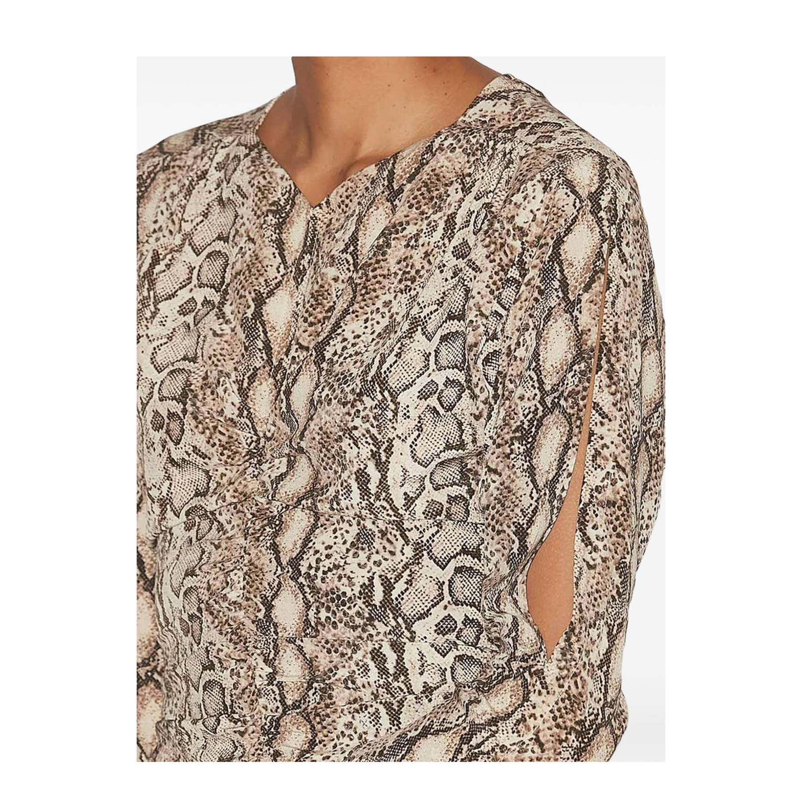 Beige Snakeskin Print Dress