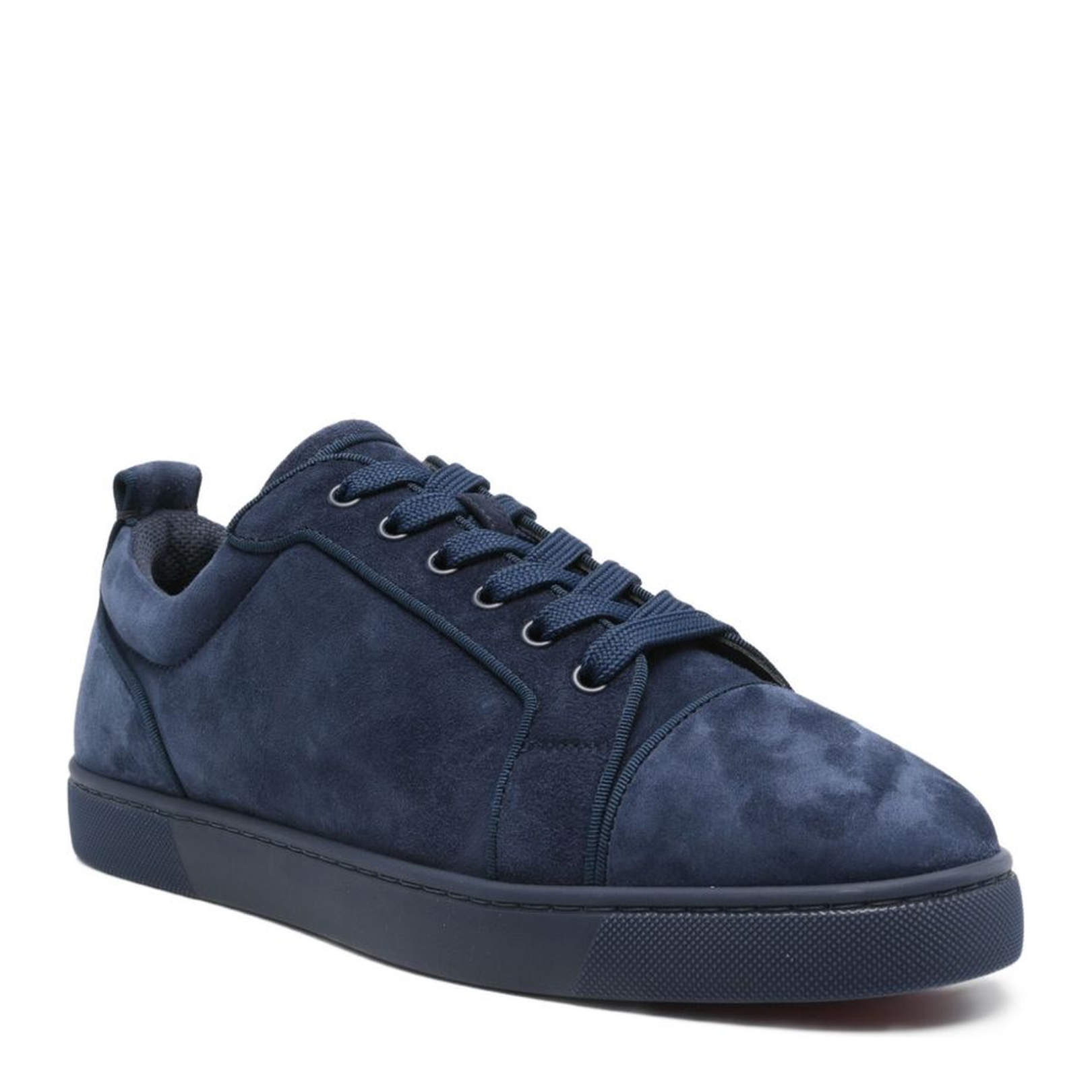 Dark Blue Flat Rubber Sole Round Toe Front Lace-Up Fastening Padded Collar