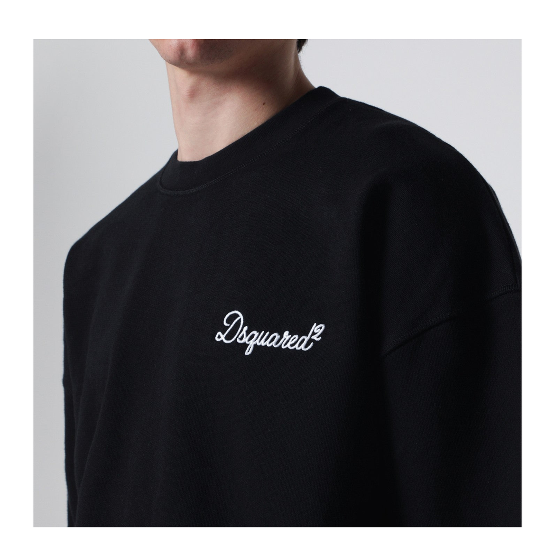 Black Relaxed-Fit Sweatshirt with Logo