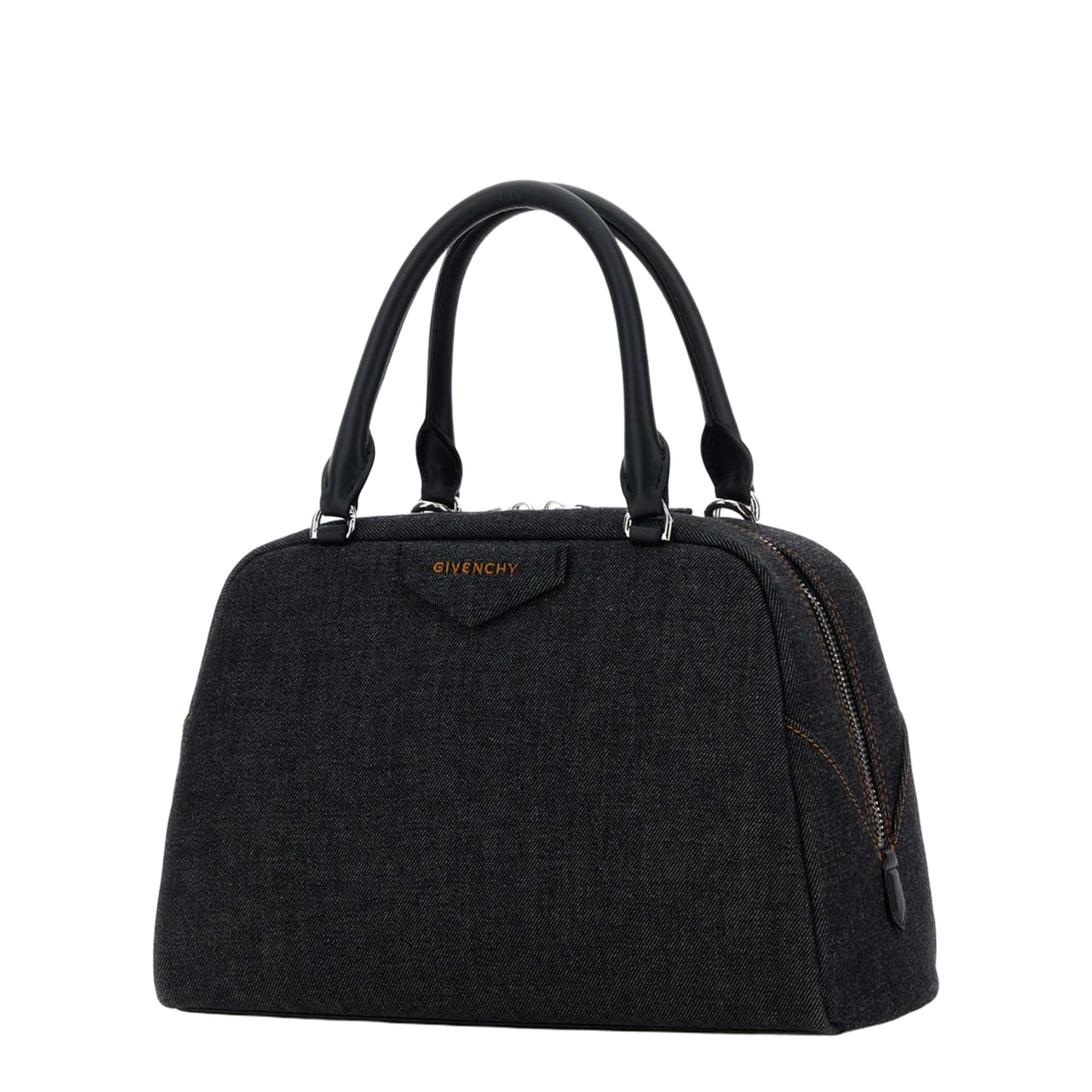 Dark Blue Denim Antigona East West Handbag