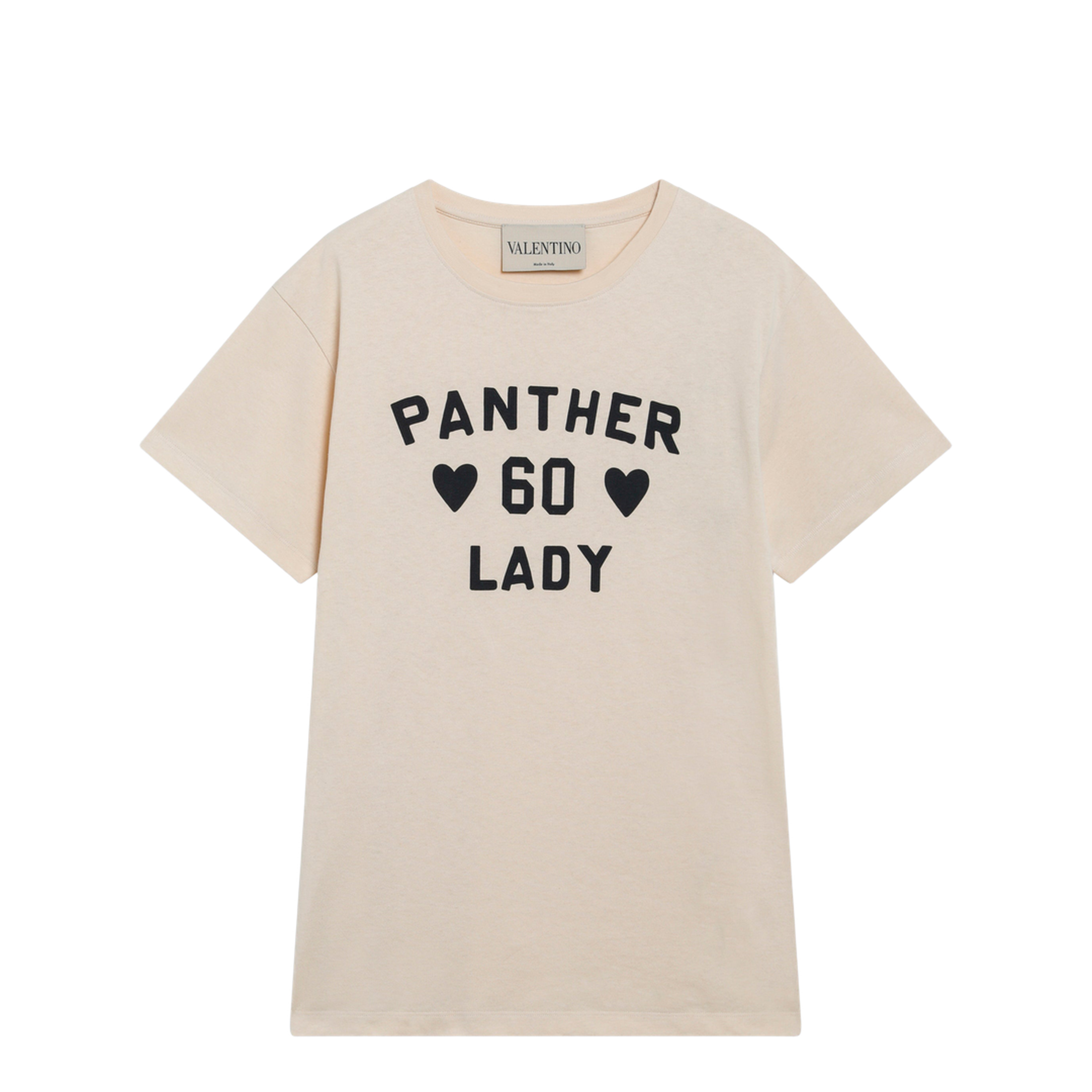 MAYFEYR - Valentino - Panther Cotton Jersey T-Shirt In Birch/Black - 9B3MG26GAA2R8E
