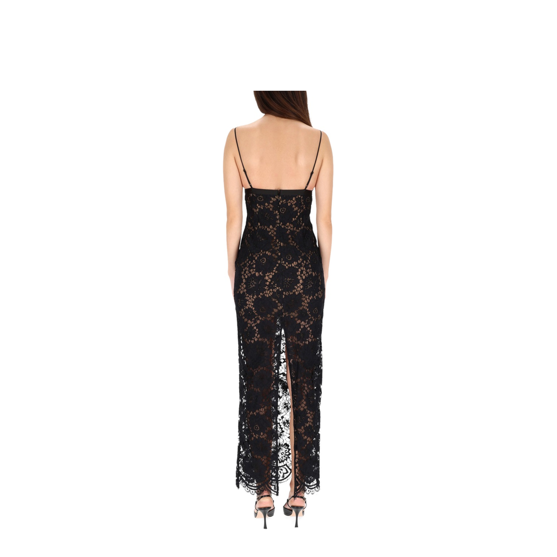 MAYFEYR - Self Portrait - Long Lace Dress - AW25096XBBLACK