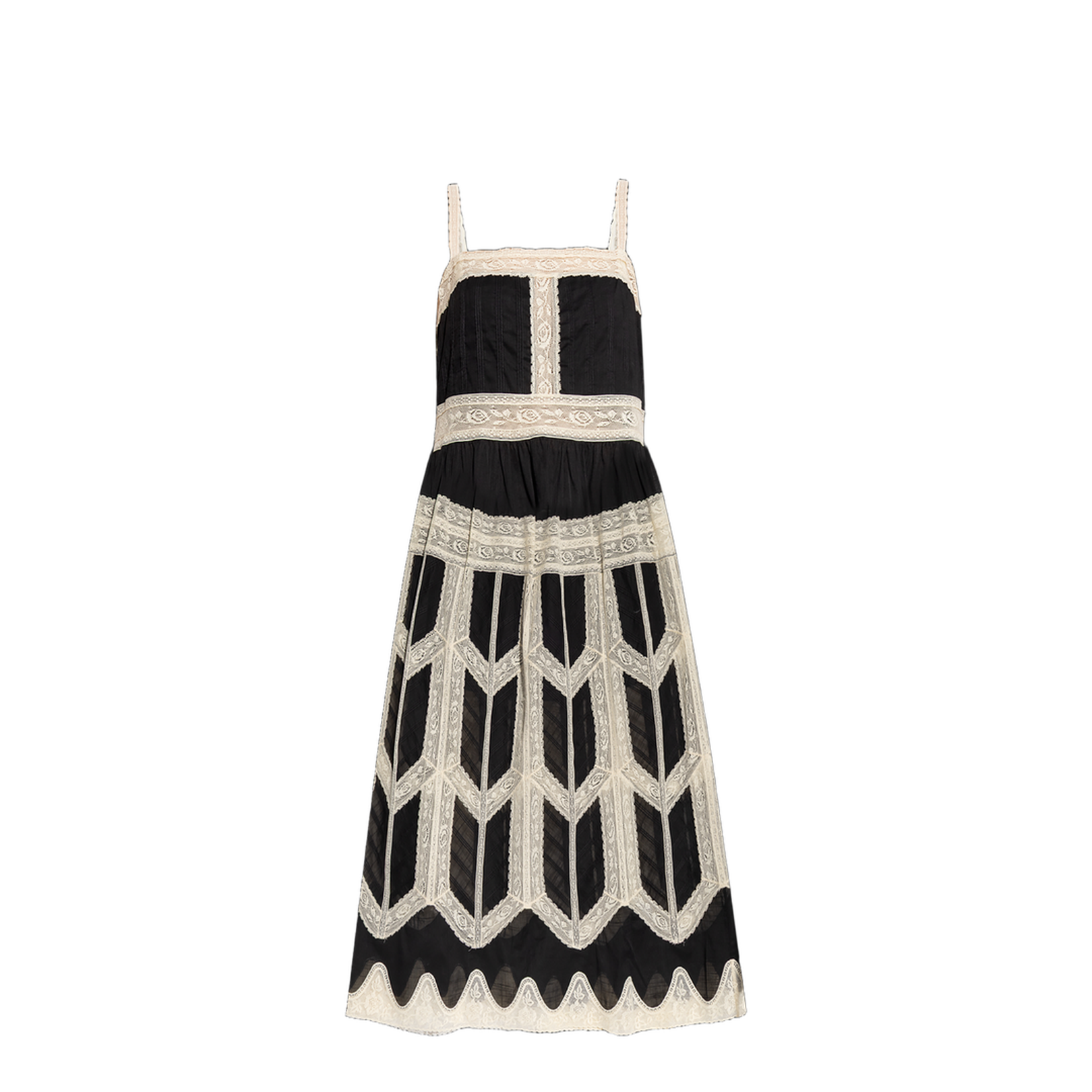 Dress with Lace Inserts