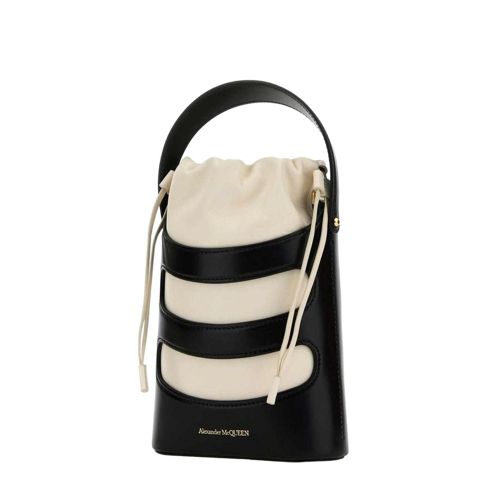 Two-Tone Leather Mini The Rise Bucket Bag