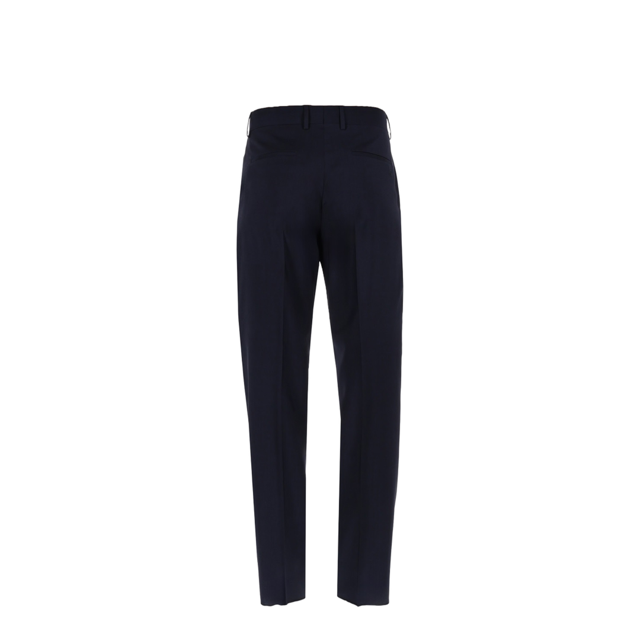 Dark Blue Wool Canvas Trousers