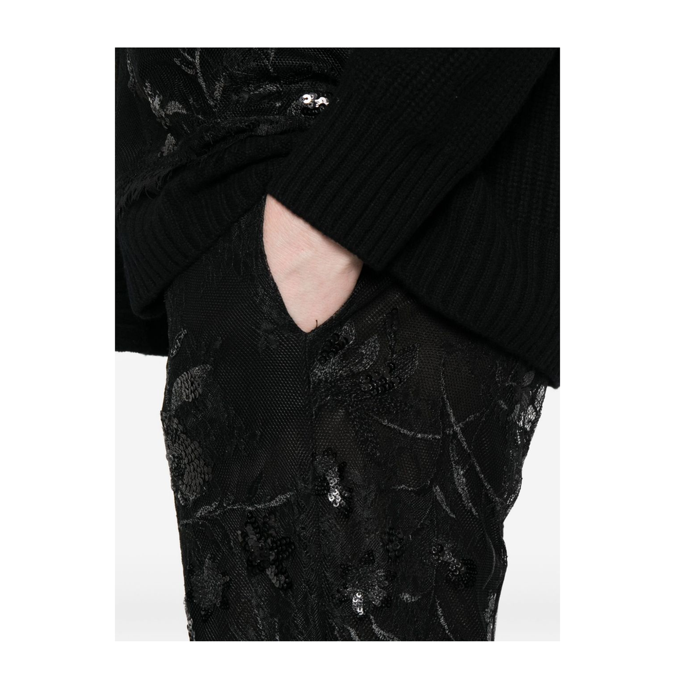 Sequined Tulle Midi Skirt