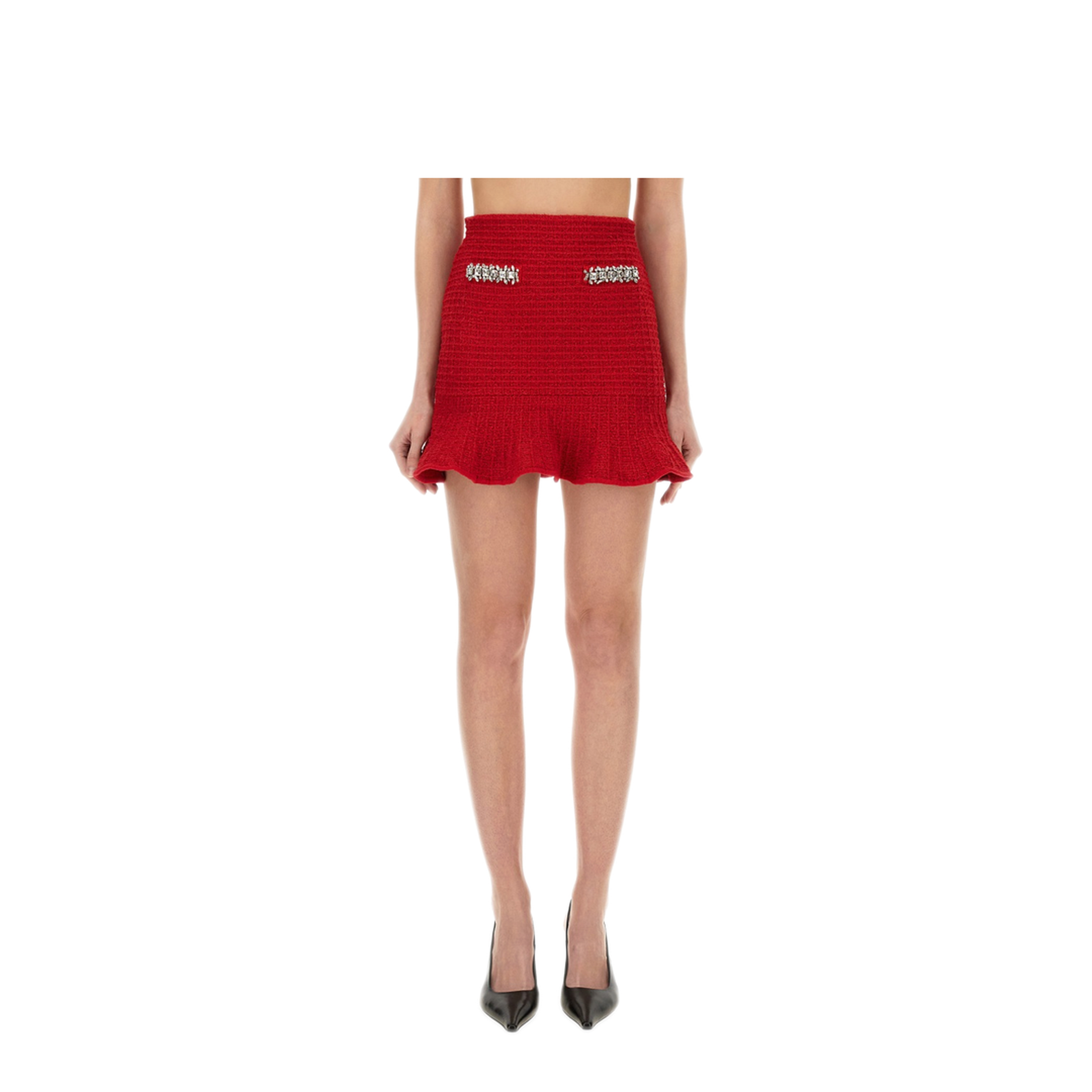 MAYFEYR - Self Portrait - Textured Knit Skirt - RS25918SKRRED