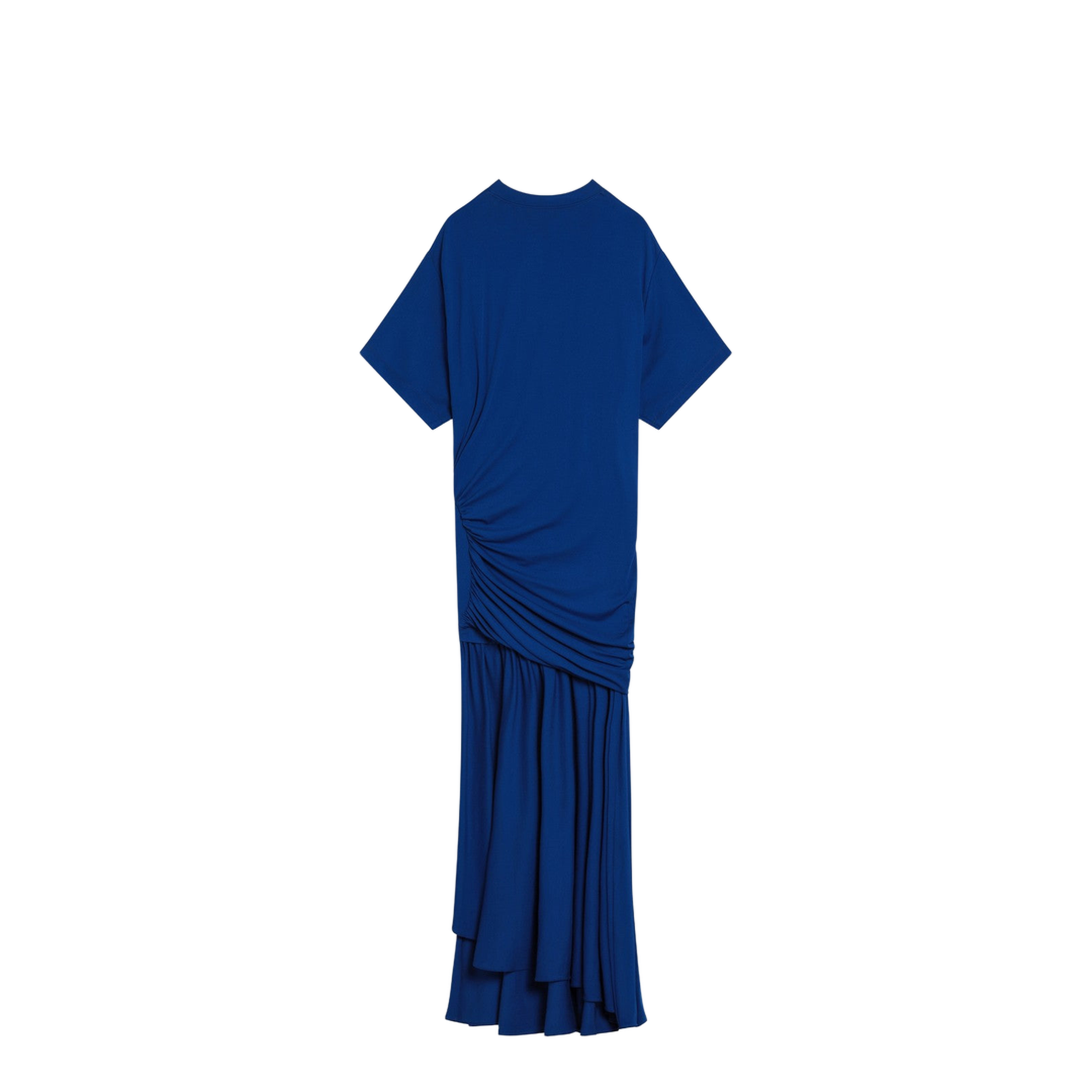 Long Blue Dress with Draping