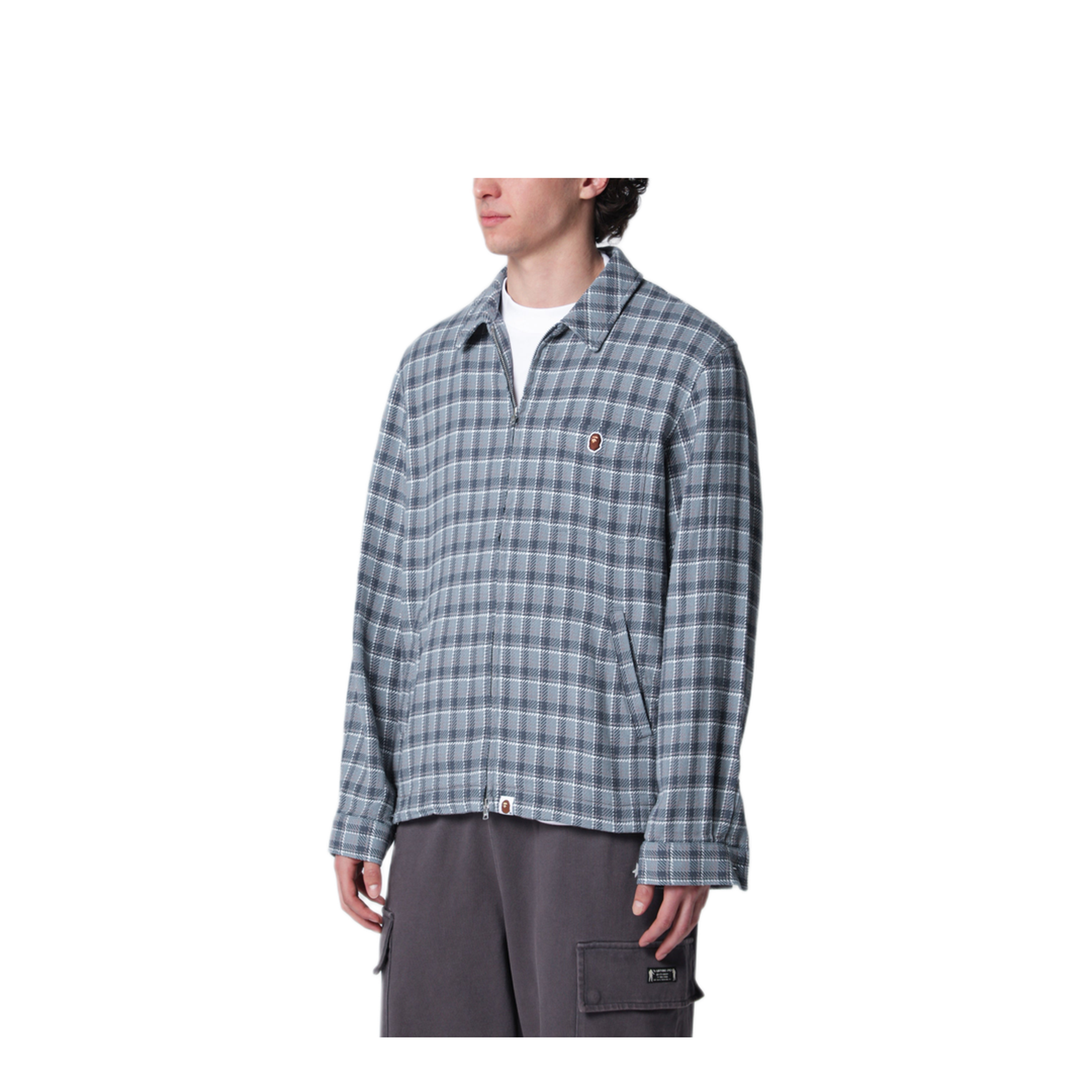MAYFEYR - BAPE - Zip Up Cotton Shirt With Check Pattern - 001SHM301004MCONA