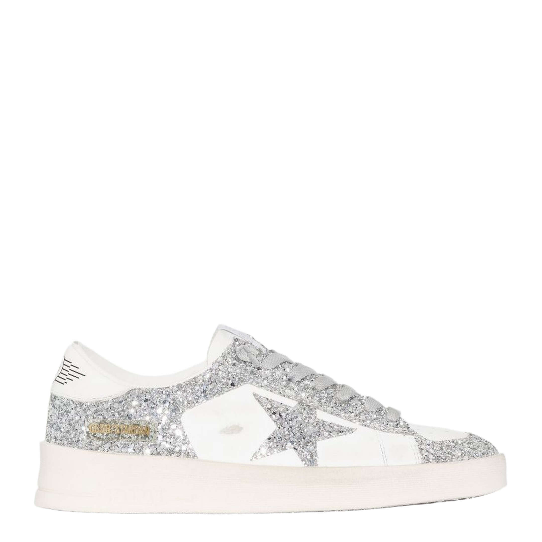 Stardan Sneakers in White and Silver Glitter