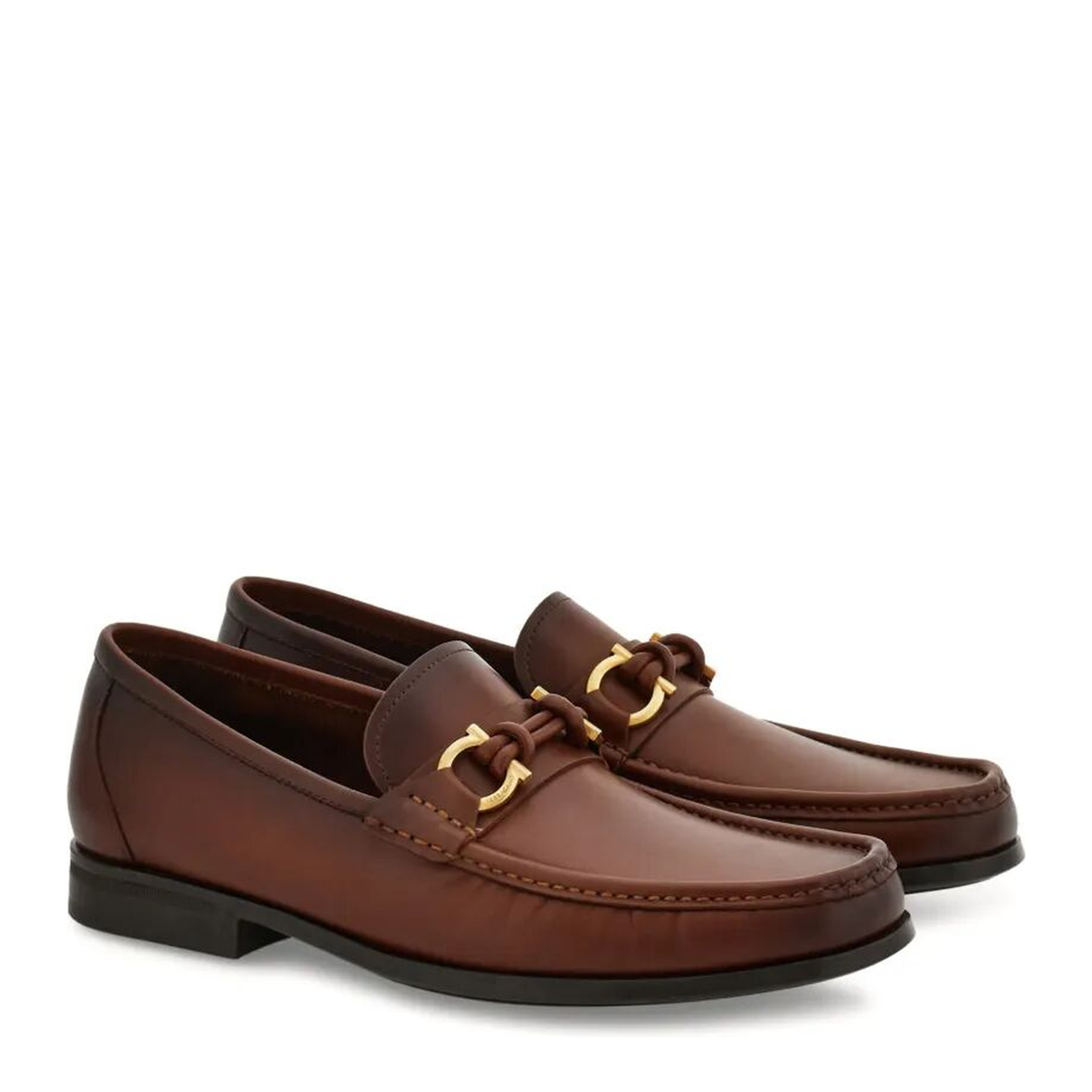MAYFEYR - Ferragamo - Alain Leather Loafers With Hues - 02A0400786870MIDBROWNTMORO