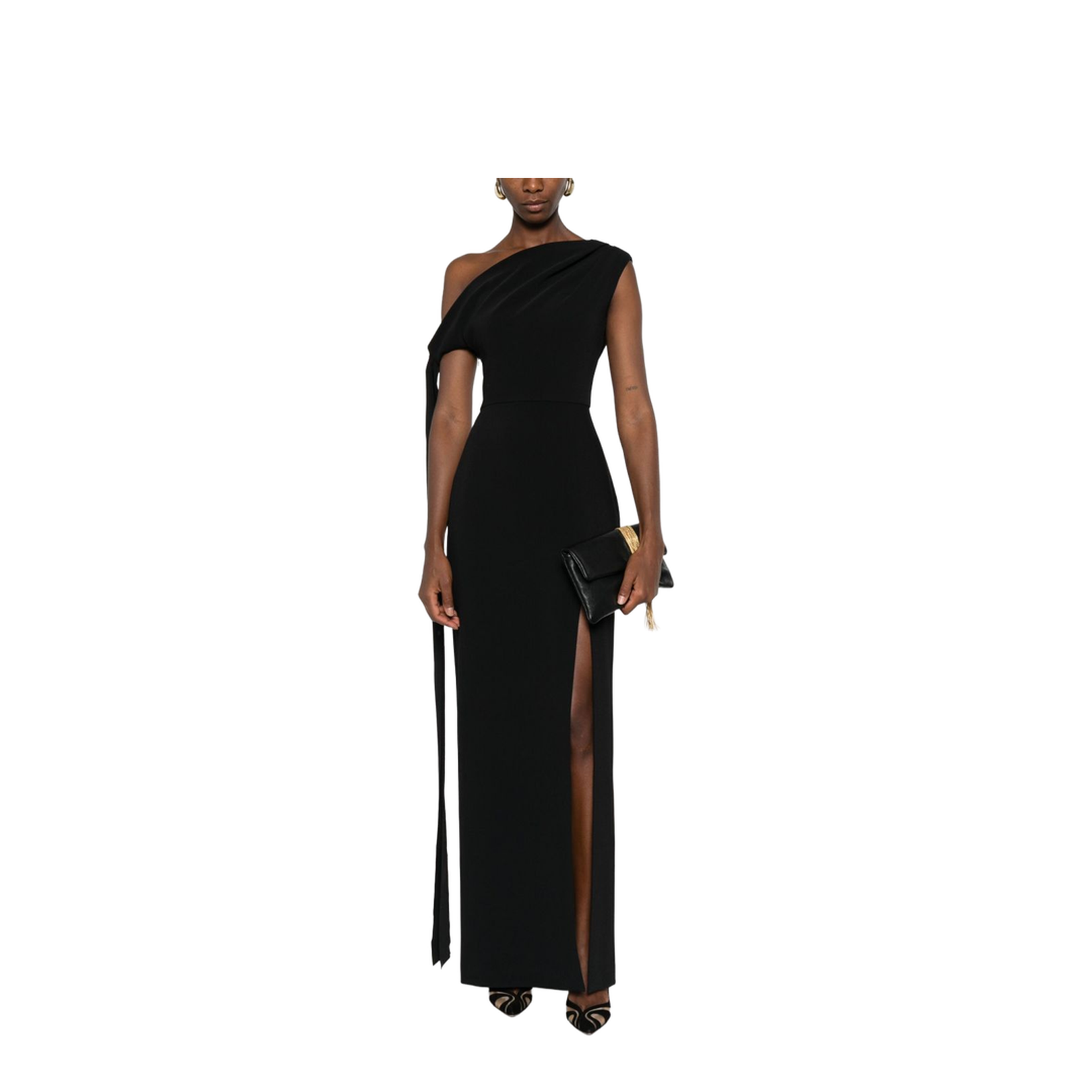 Black Side Split Sleeveless Maxi Length Dress