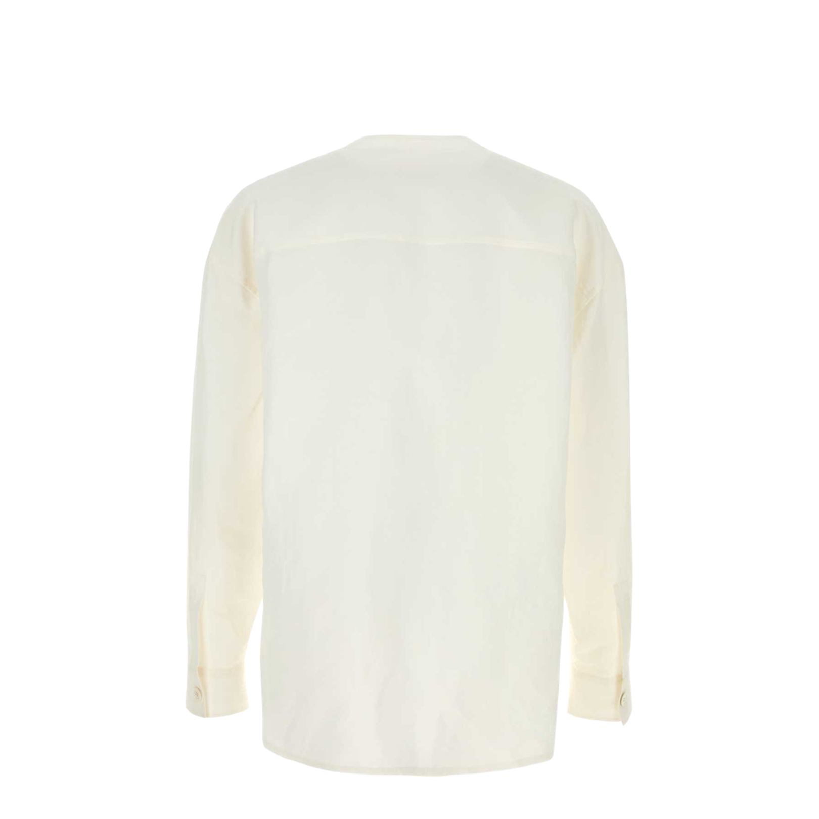 White Linen Blend Shirt
