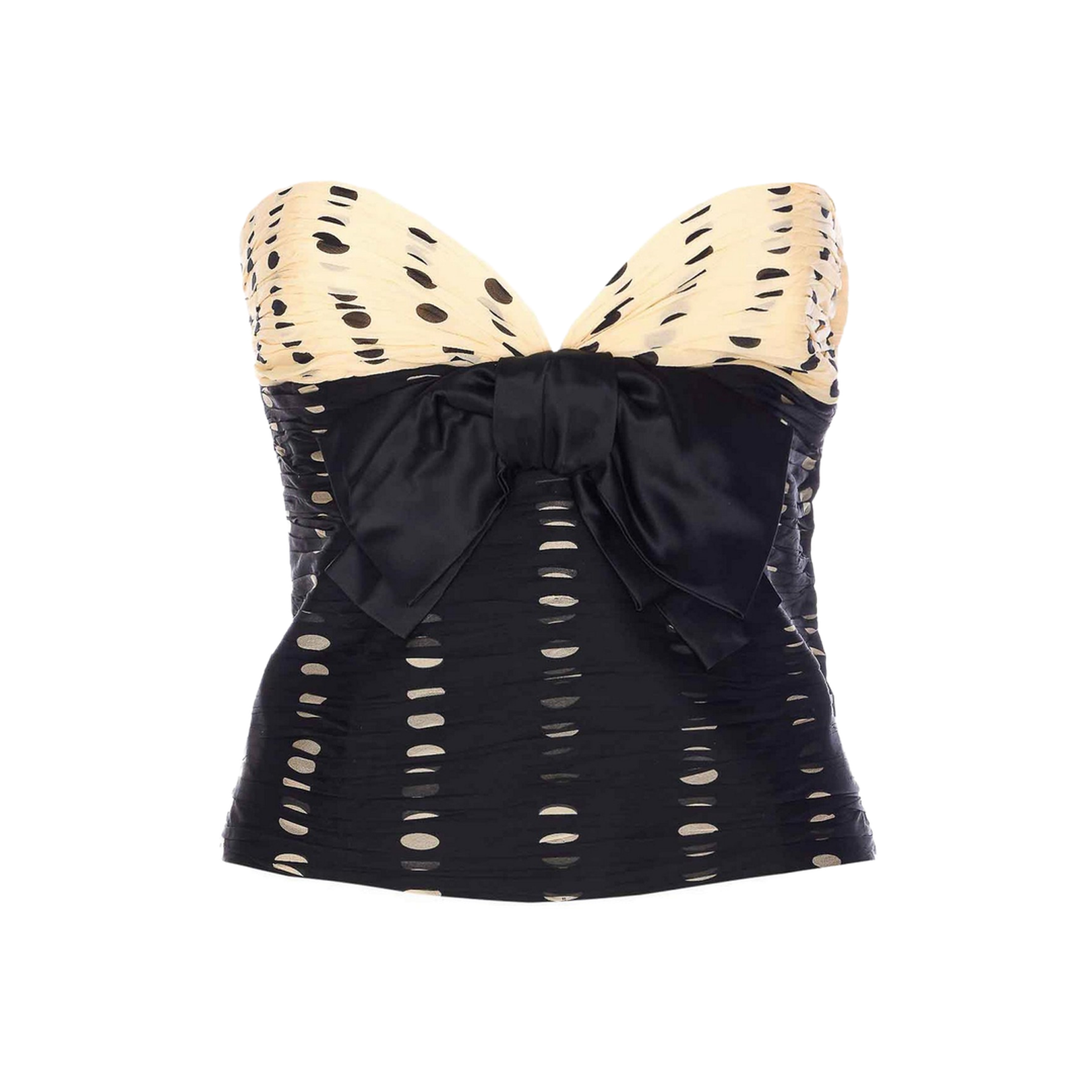 Beige Pattern Top - Black