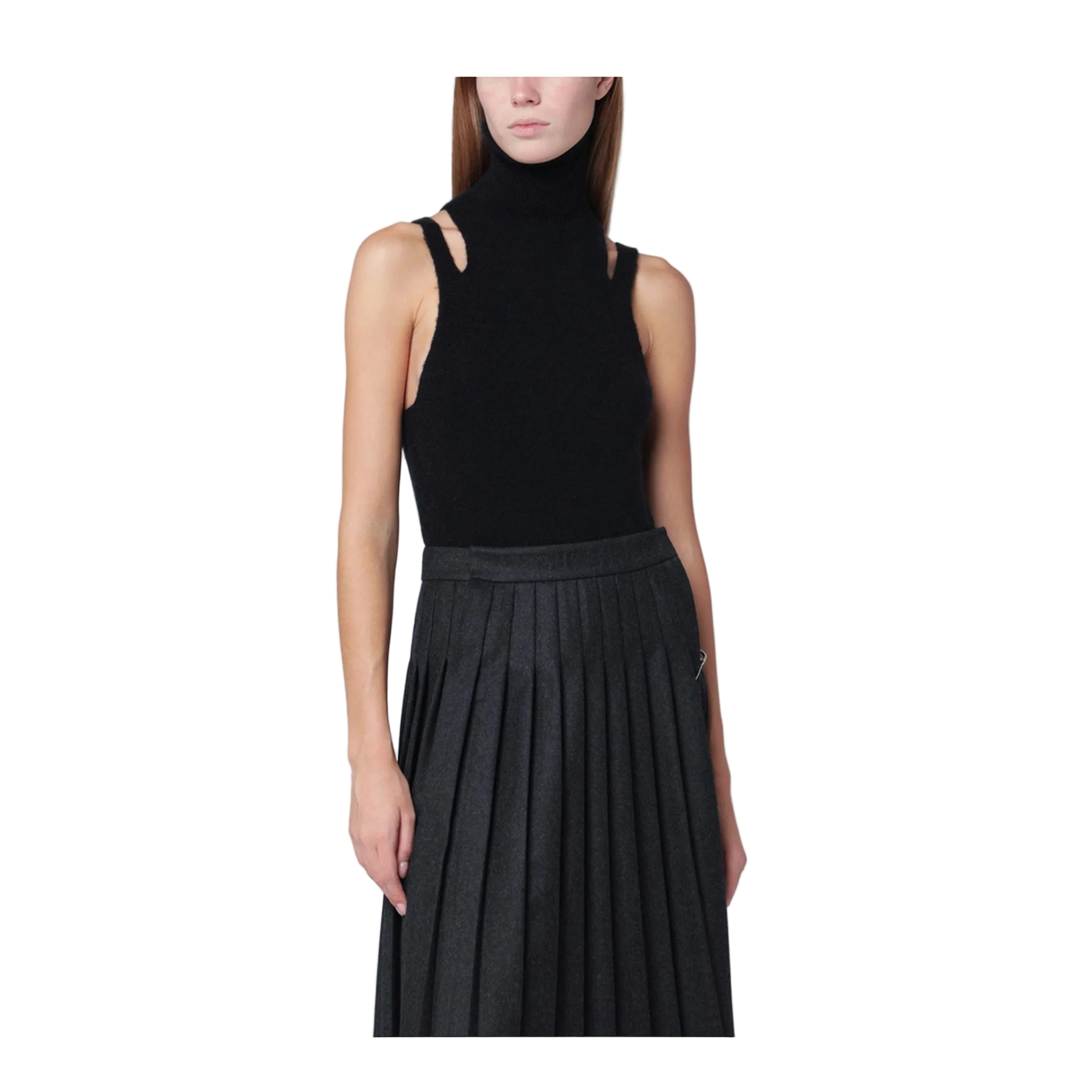 MAYFEYR - Roberto Collina - Black Cashmere Blend Turtleneck Top - 253F01014WOF0109