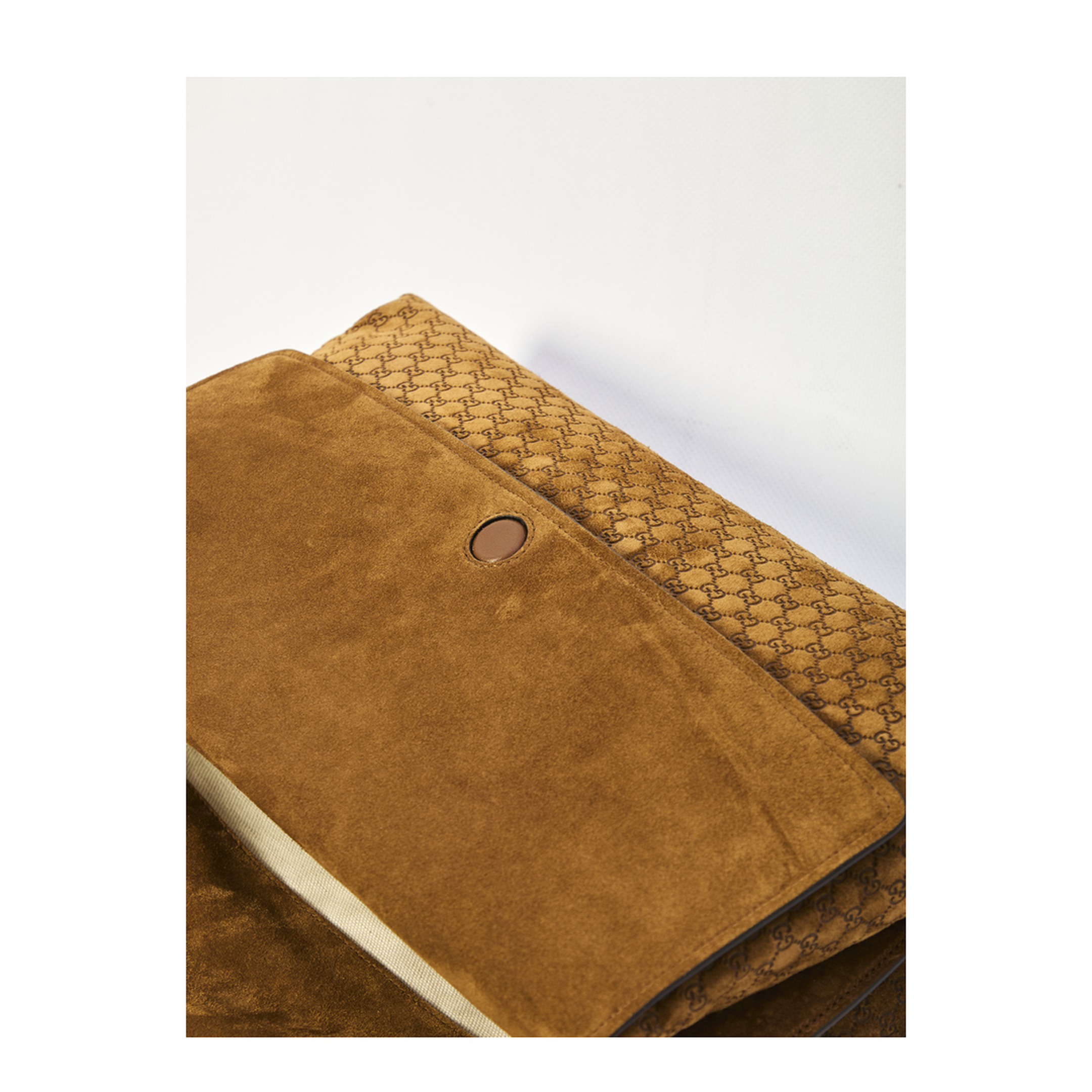 Large Shoulder Bag GG Suede Brown