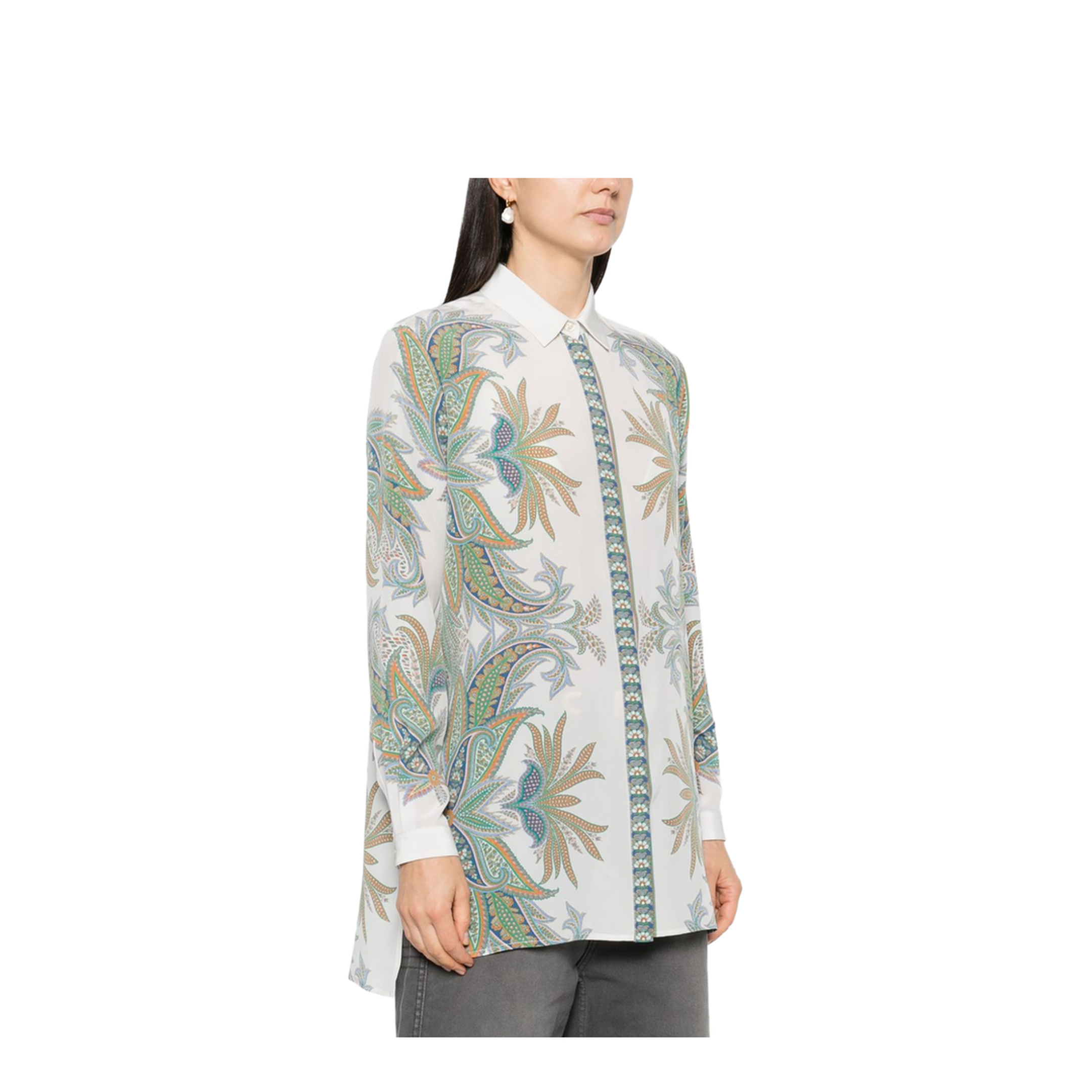 Paisley Printed Shirt White
