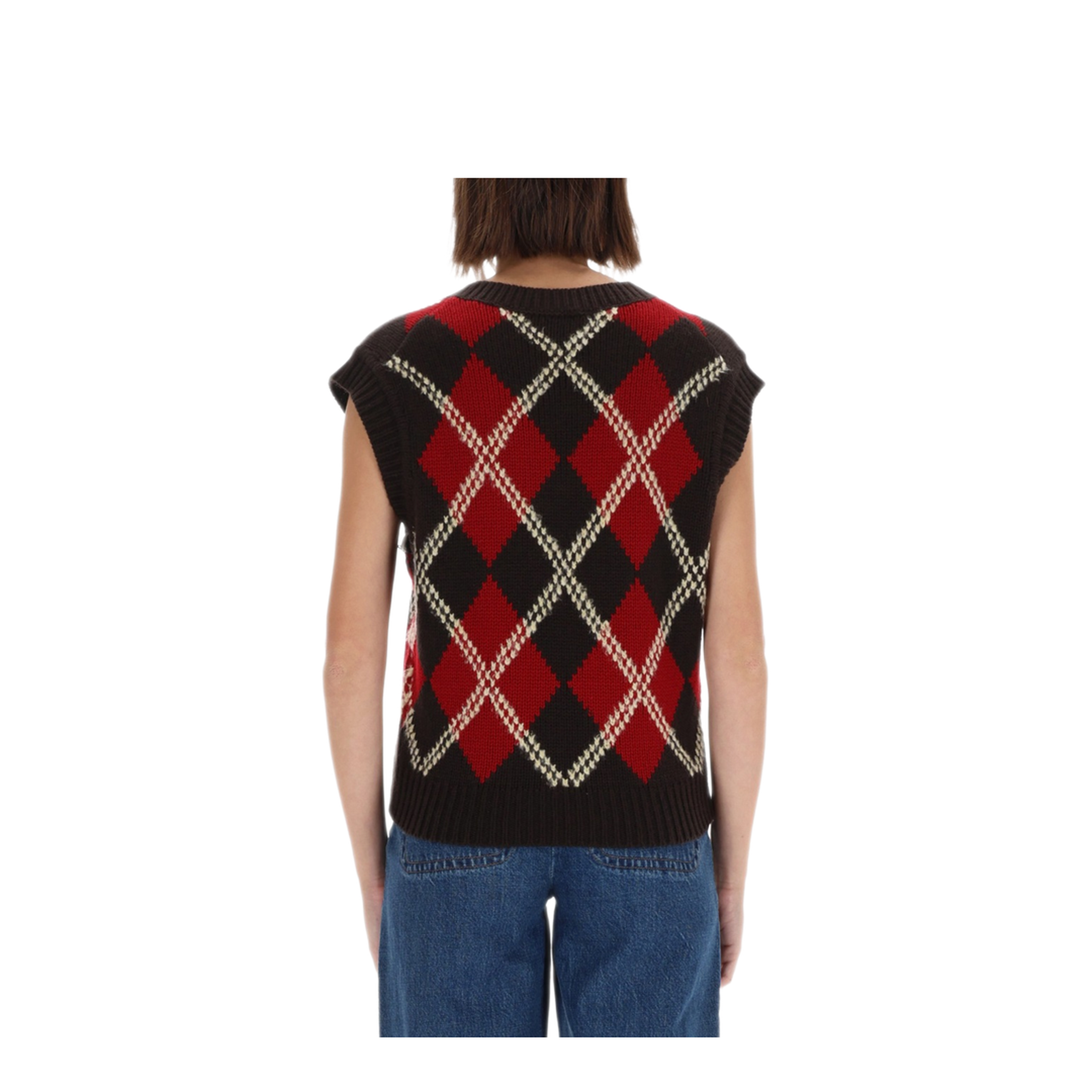MAYFEYR - Guest In Residence - Argyle Vest - W34427AHBURNTCOCOACOMBO