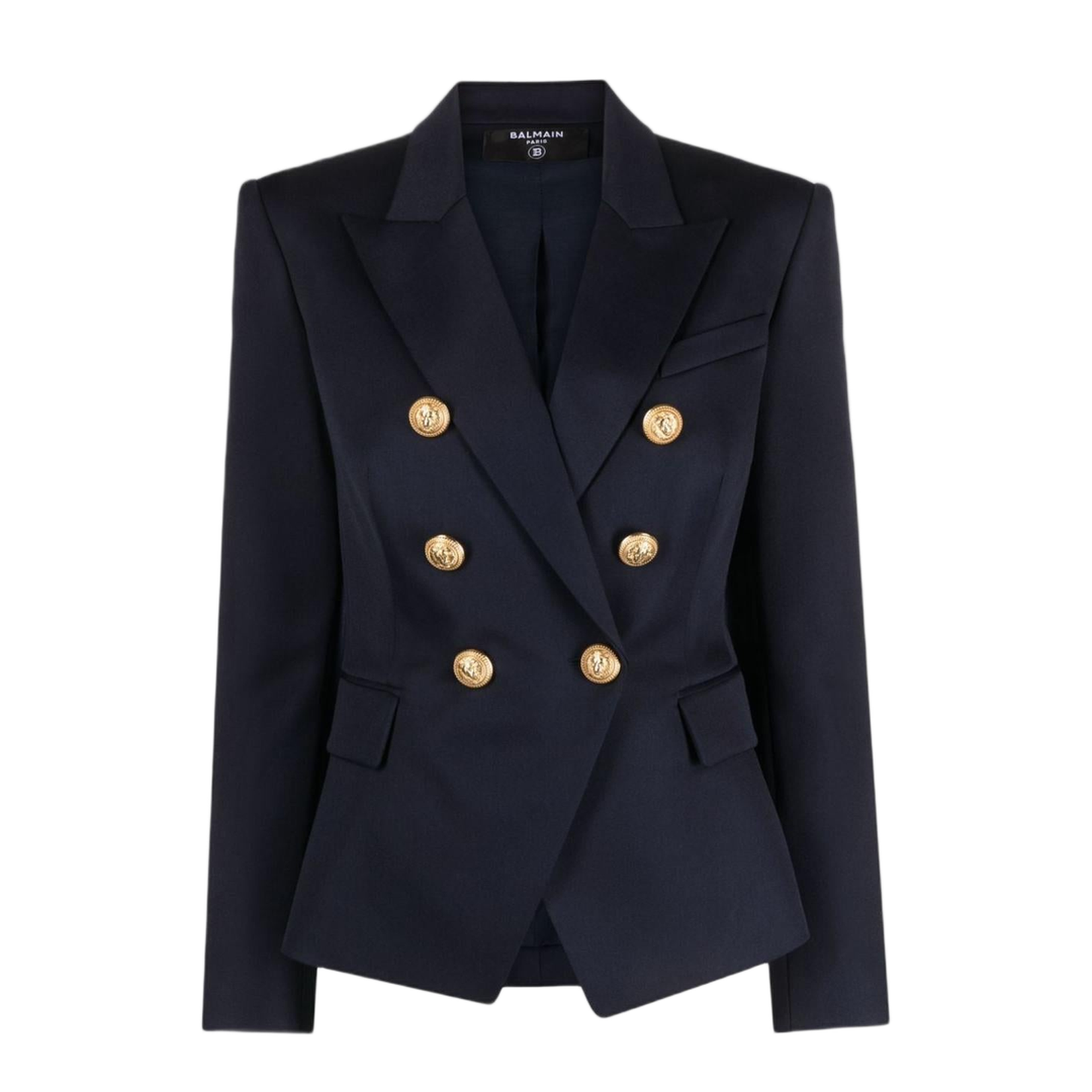 Fitted Double-Breasted Blazer Blue