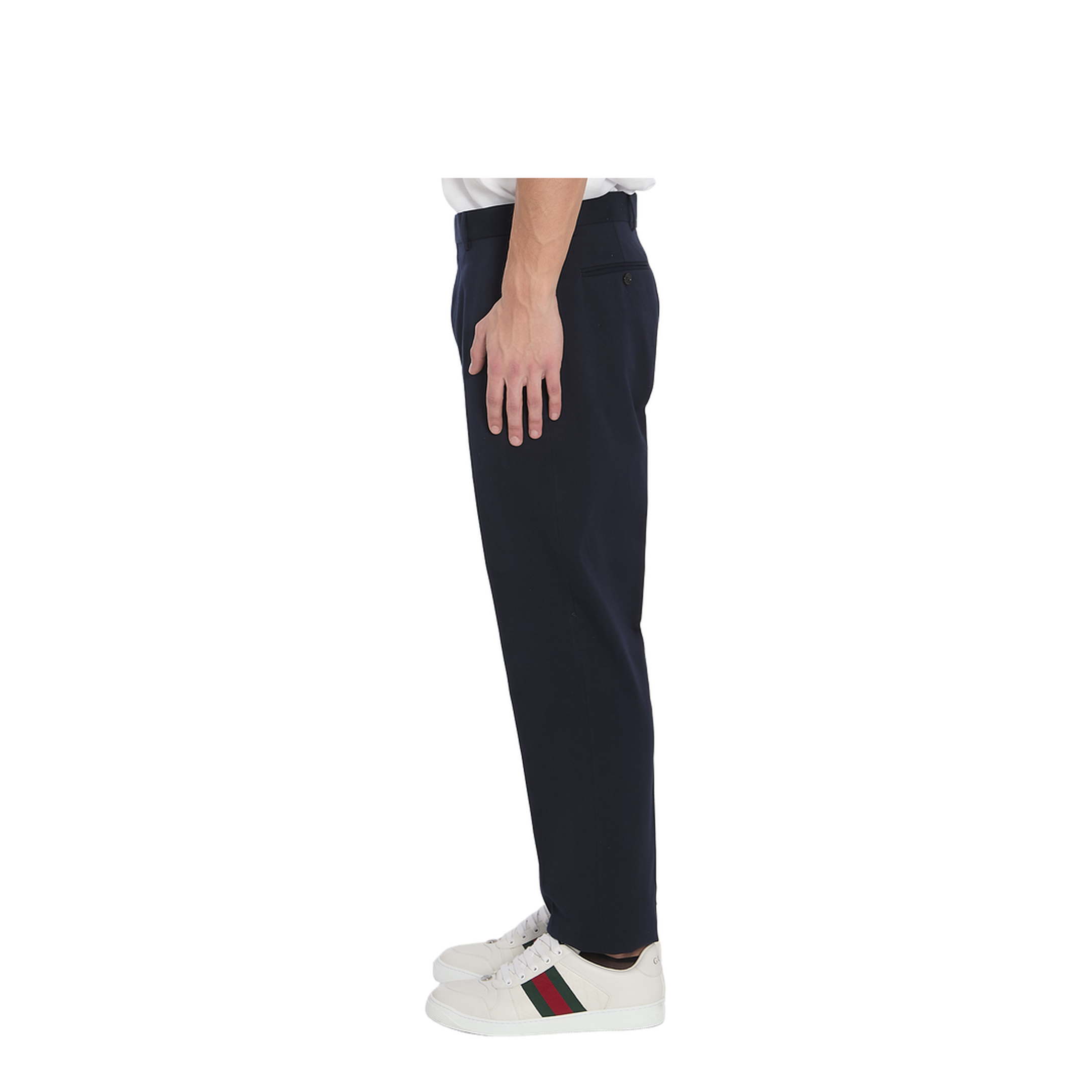 Cotton Gabardine Pant with Web in Blue