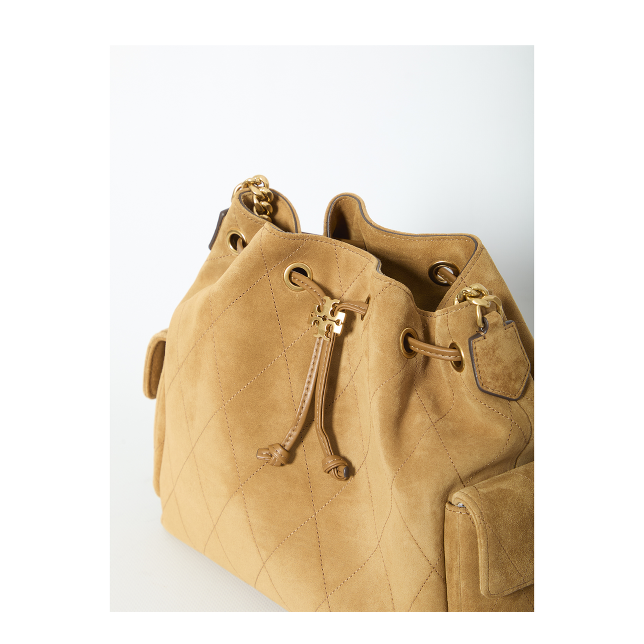 Romy Suede Bucket Bag - Caramel