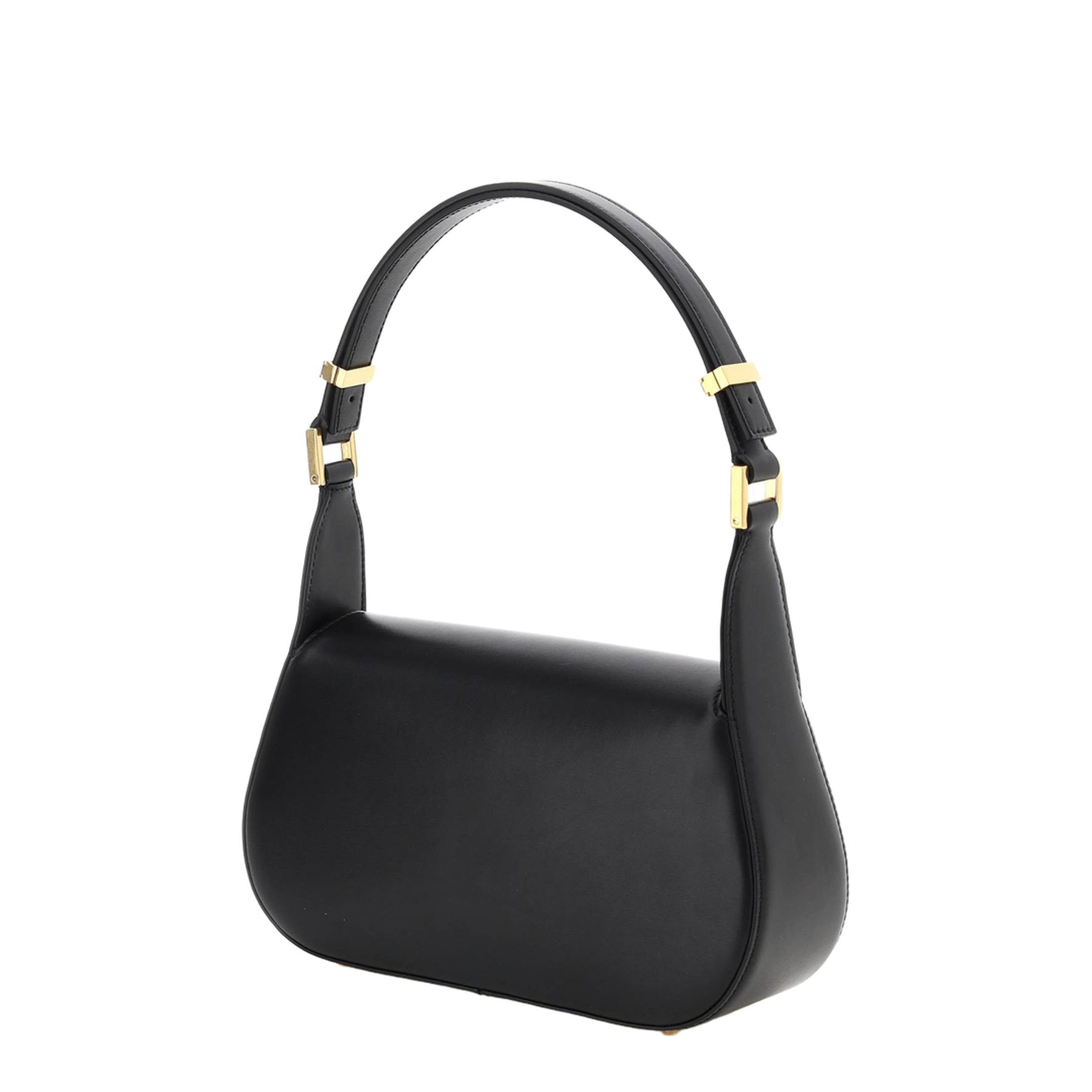 Black Leather VLogo Chain Shoulder Bag